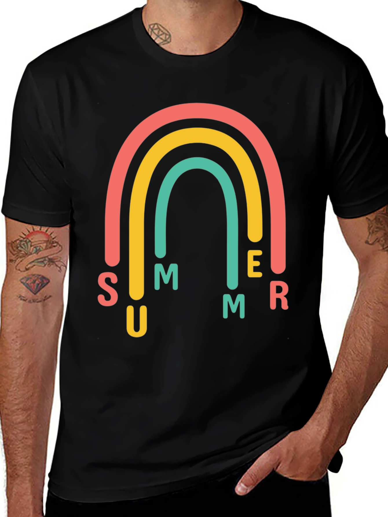 Variant 6 of Summer Rainbow Graphic Tee - Casual Comfort