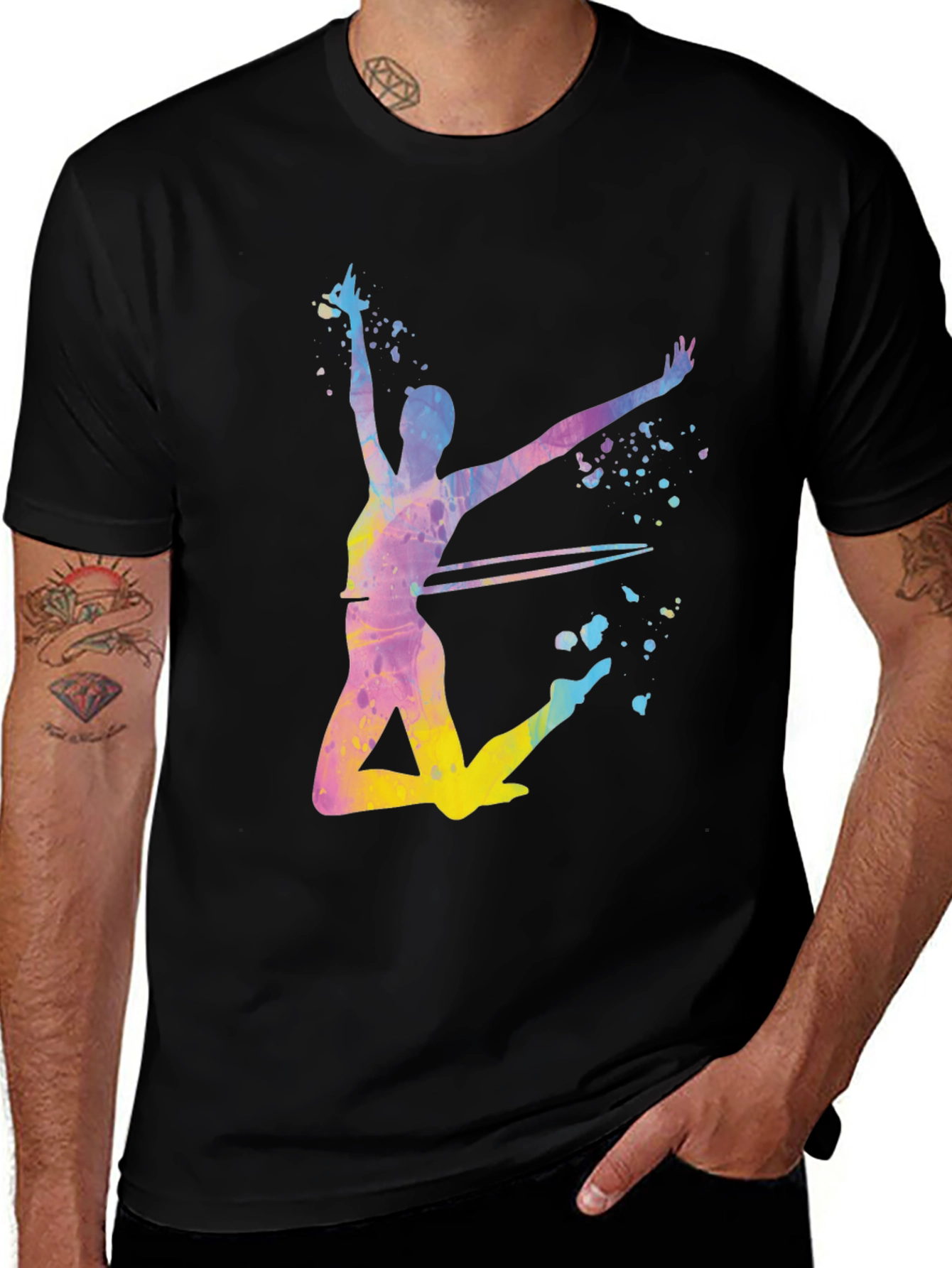 Variant 25 of Artistic Rhythmic Gymnast T-Shirt - Black Cotton