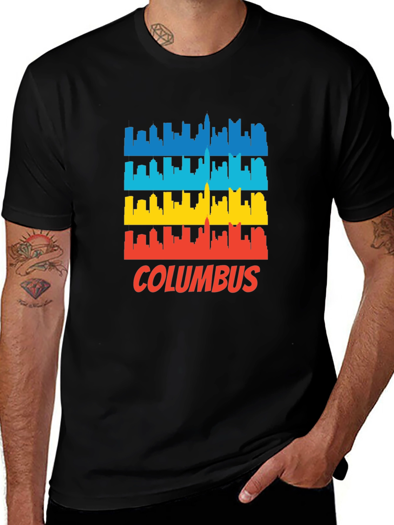 Columbus Skyline Retro T-Shirt