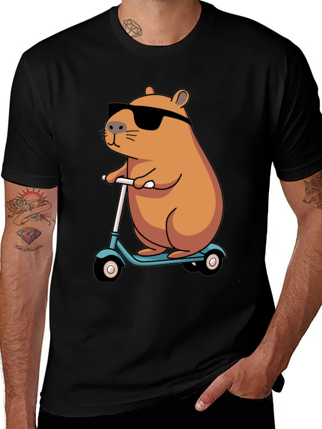 Variant 18 of Cool Capybara Scooter Ride Graphic T-Shirt