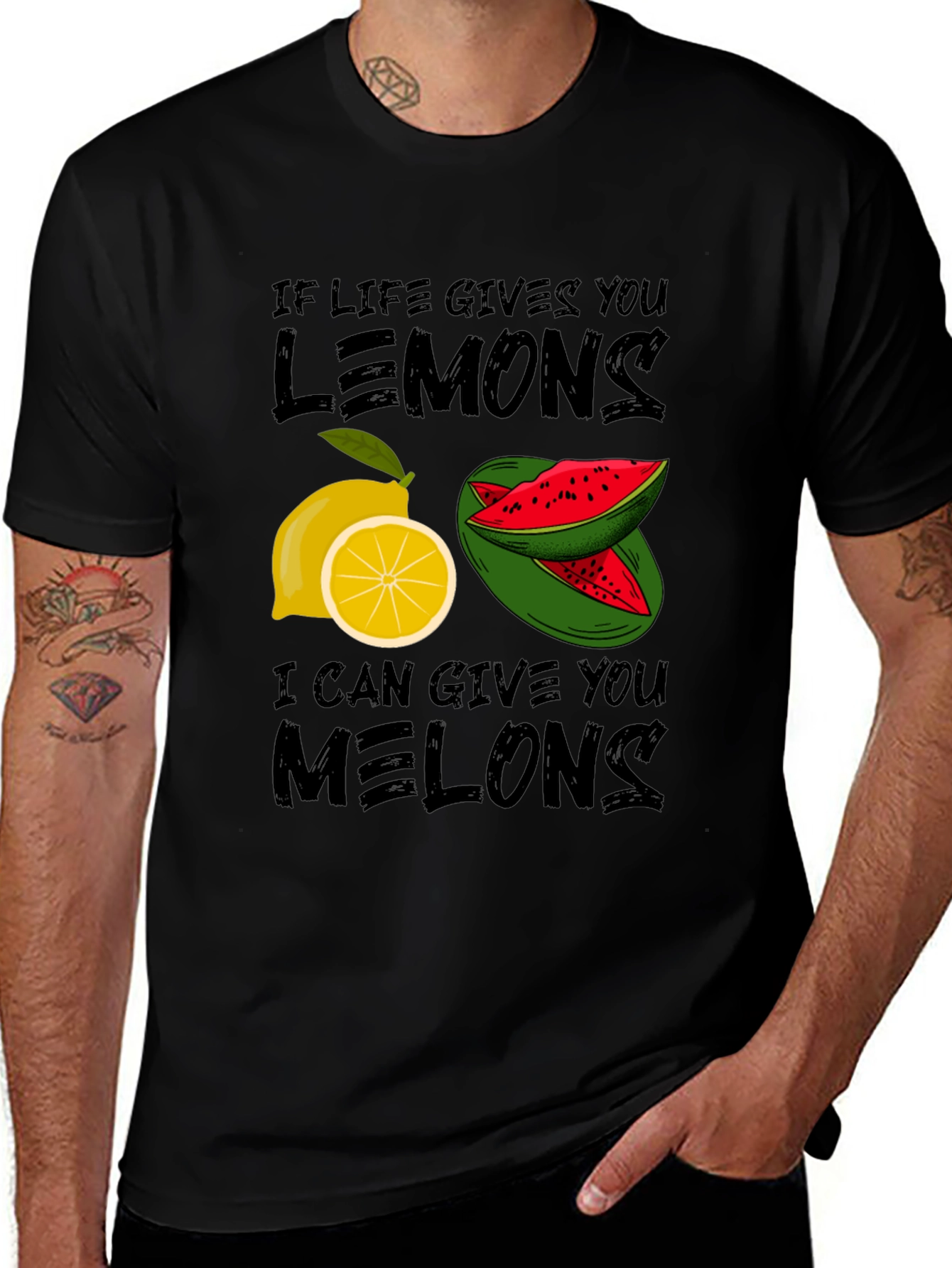 Variant 18 of Funny Fruit Graphic Tee - Lemons & Melons T-Shirt