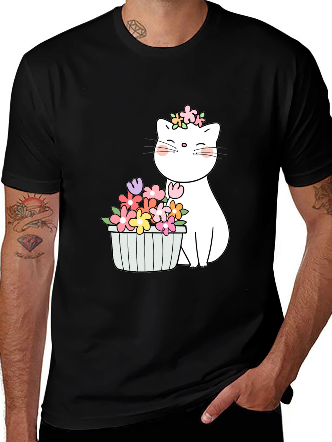 Variant 28 of Floral Cat Graphic T-Shirt