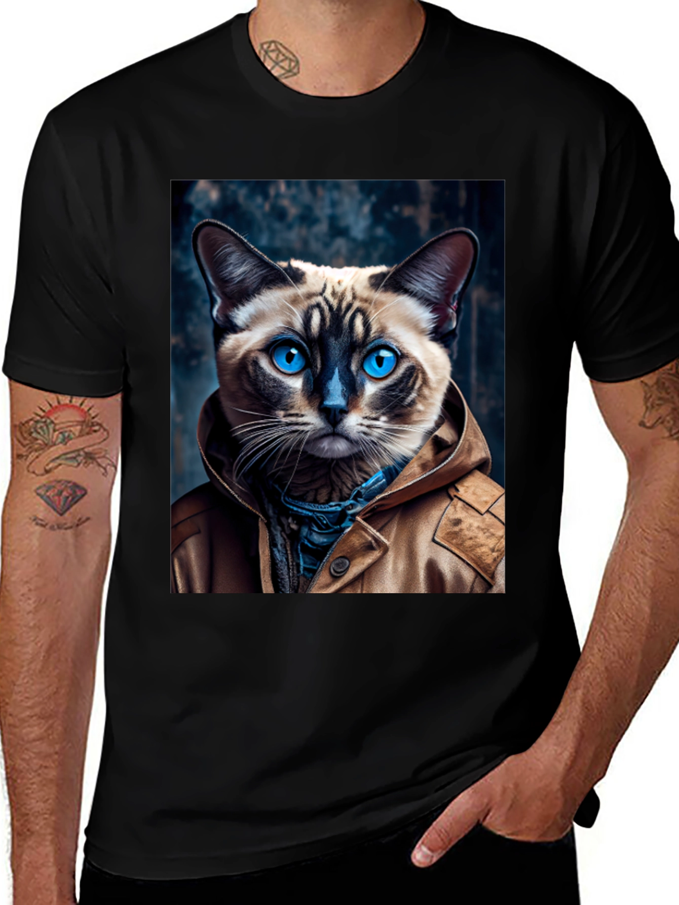 Variant 2 of Cool Cat T-Shirt: Feline Fashion Statement