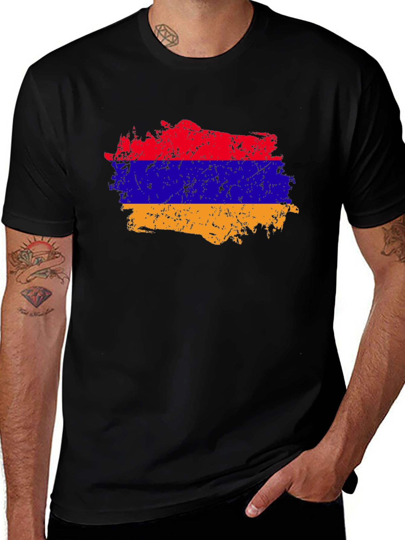 Armenia Flag T-Shirt -  Distressed Style Pride Tee