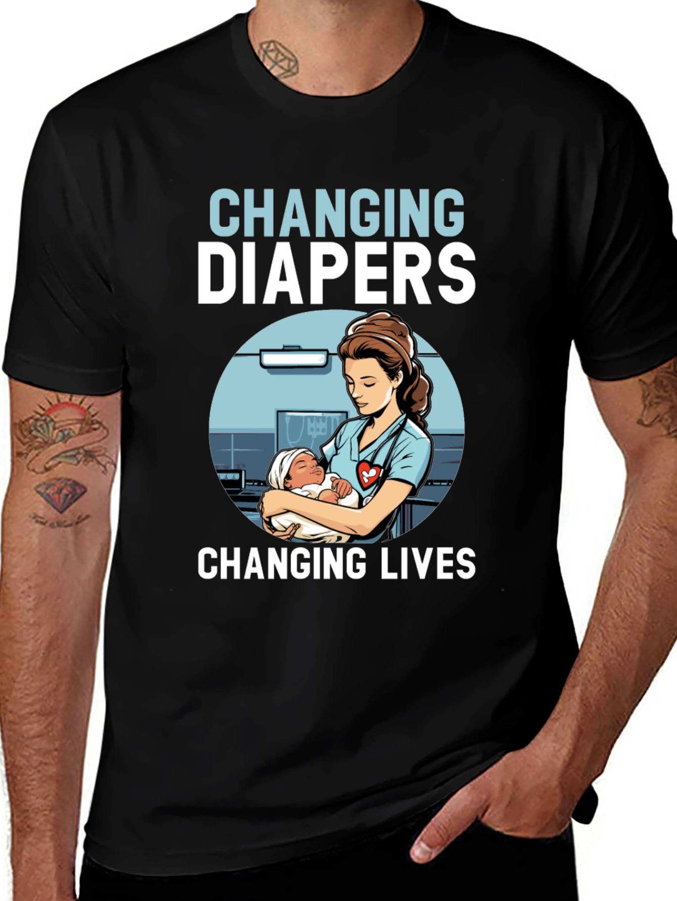 Variant 30 of Changing Diapers Changing Lives T-Shirt