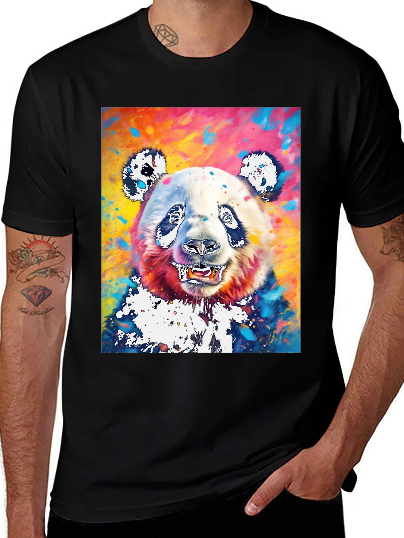 Variant 21 of Panda Art Black T-Shirt