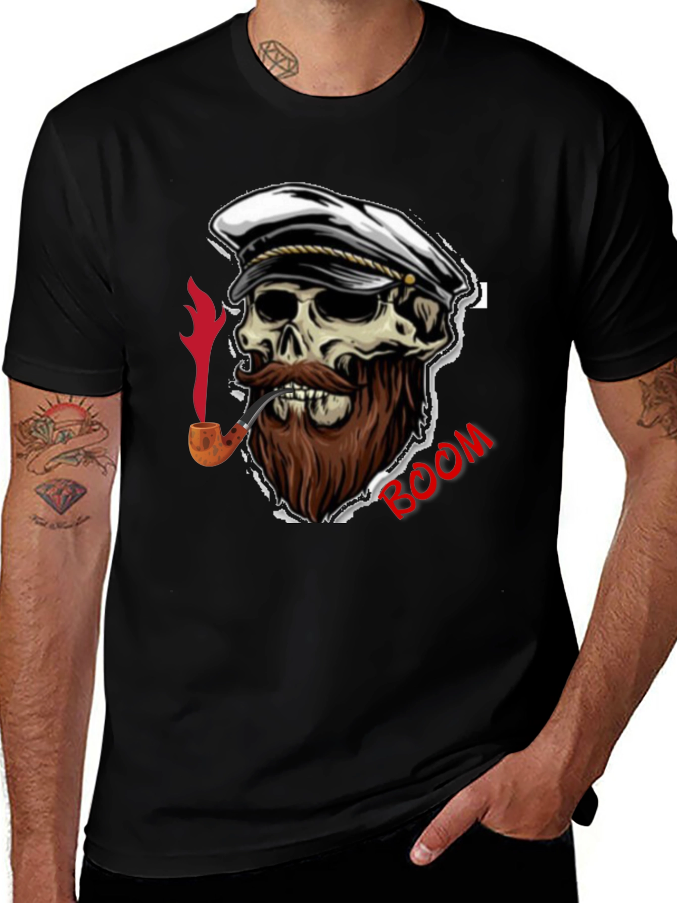 Skull Captain Boom Graphic T-Shirt