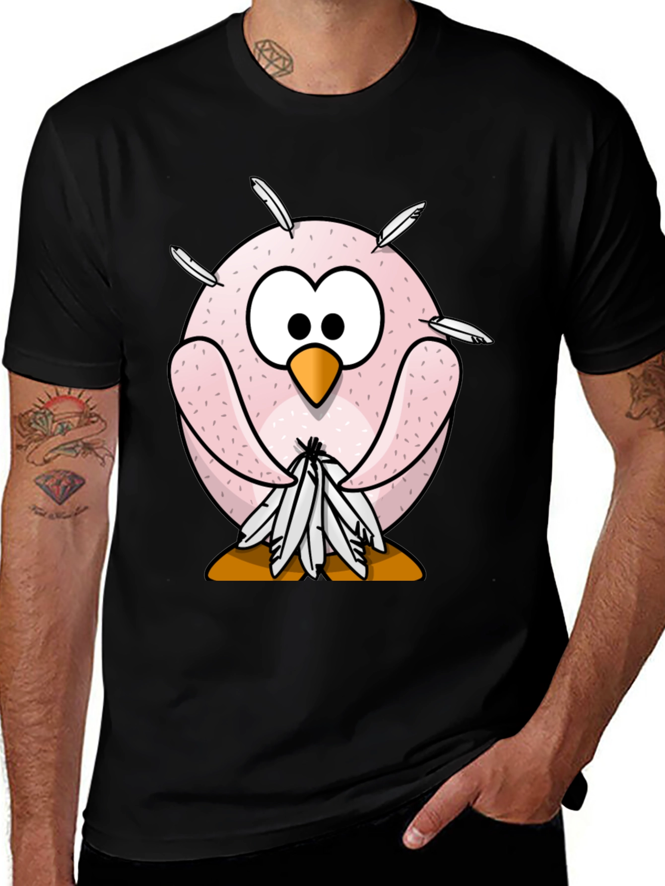 Variant 11 of Funny Cartoon Owl T-Shirt - Quirky Bird Design
