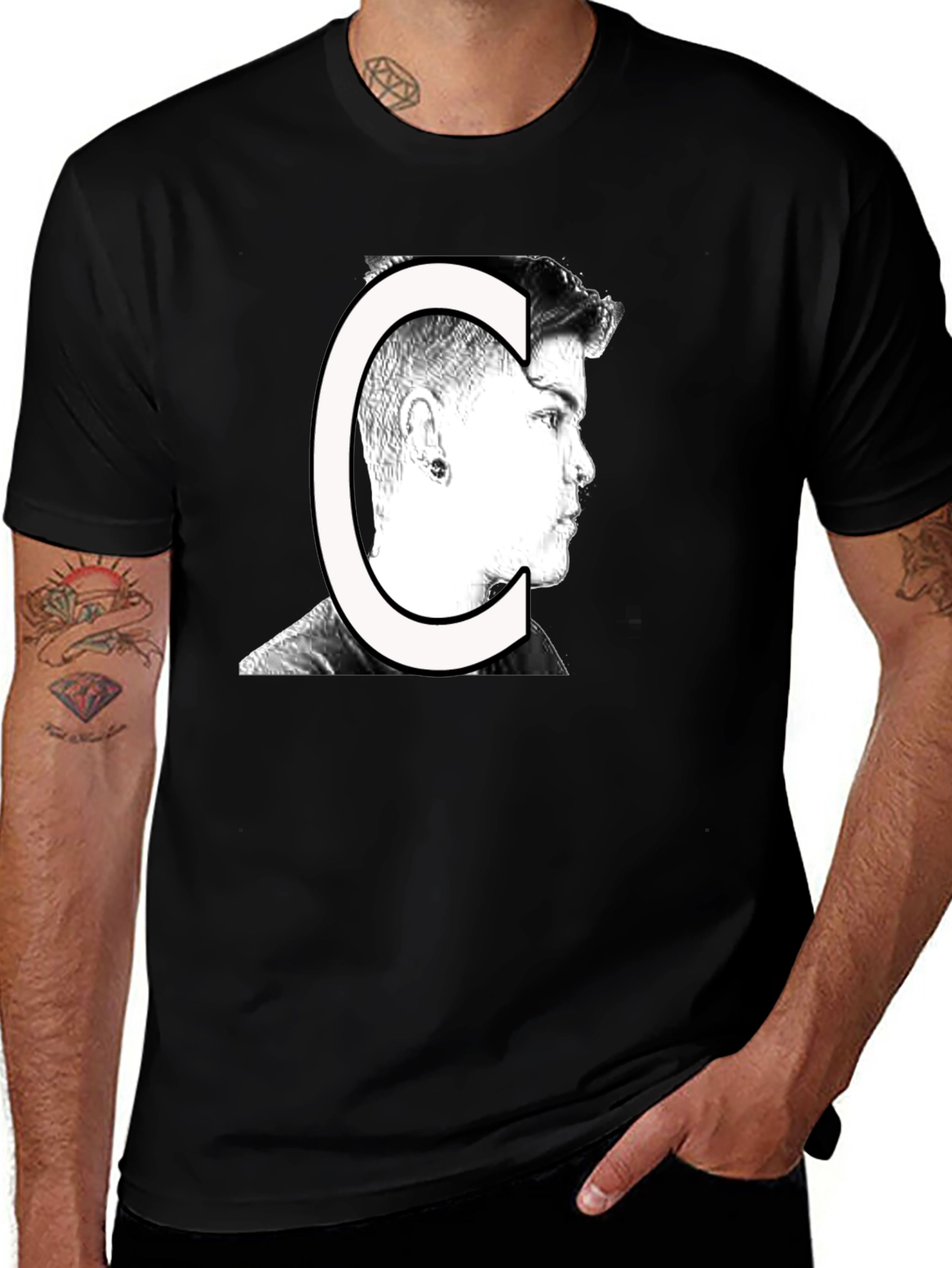 Variant 21 of Cool Graphic Tee - Letter C Portrait