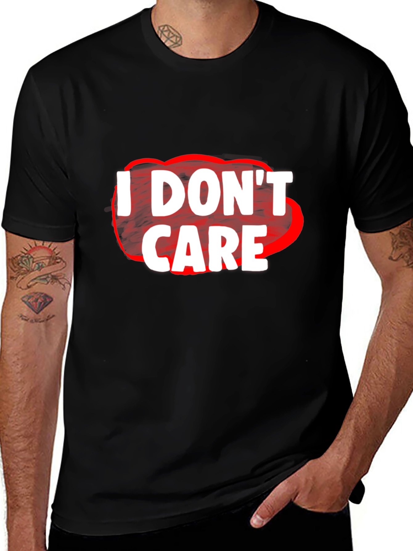 Variant 17 of I Don't Care Slogan T-Shirt - Bold Statement Tee