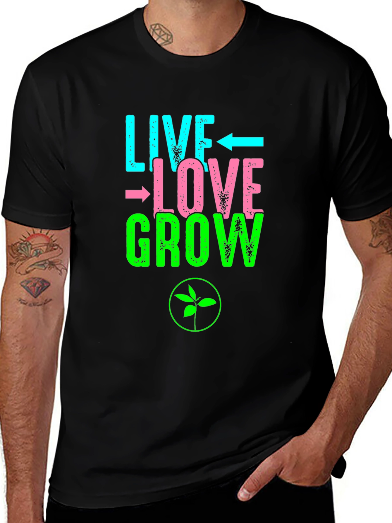 Variant 16 of Live Love Grow Graphic Tee - Trendy Unisex T-Shirt