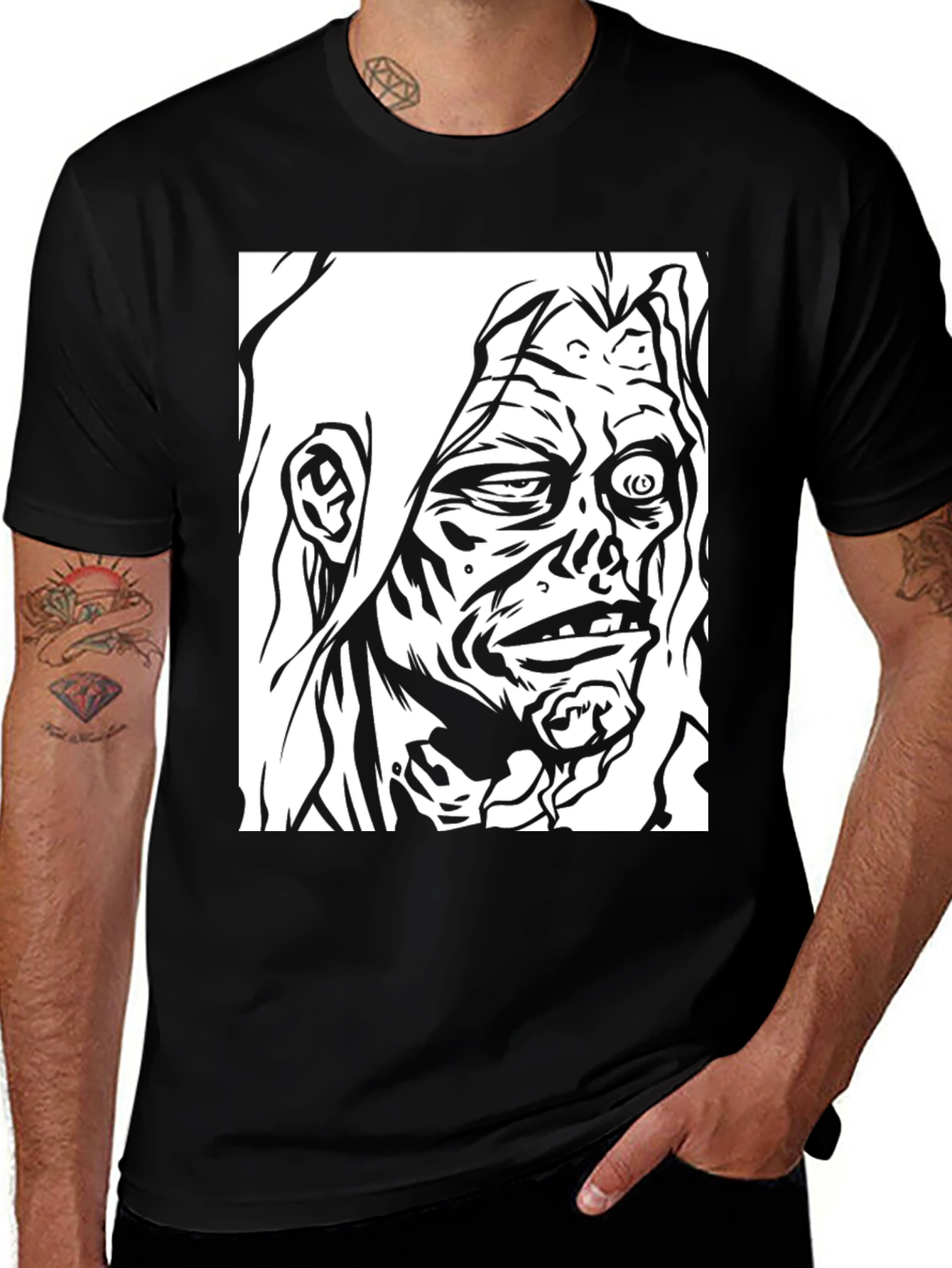 Black Zombie Graphic T-Shirt - Black Tee main image
