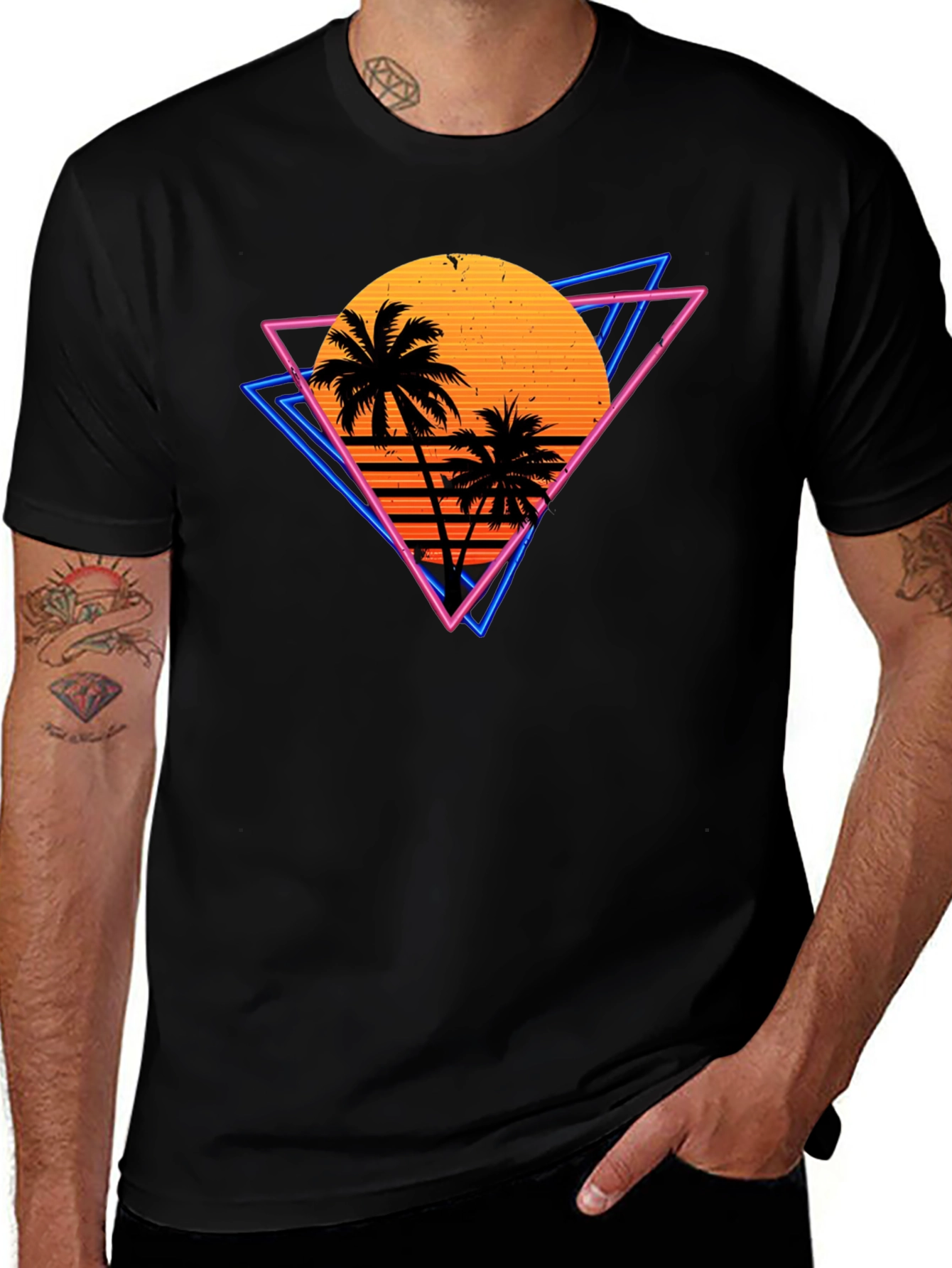 Variant 27 of Retro Sunset Palm Tree T-Shirt