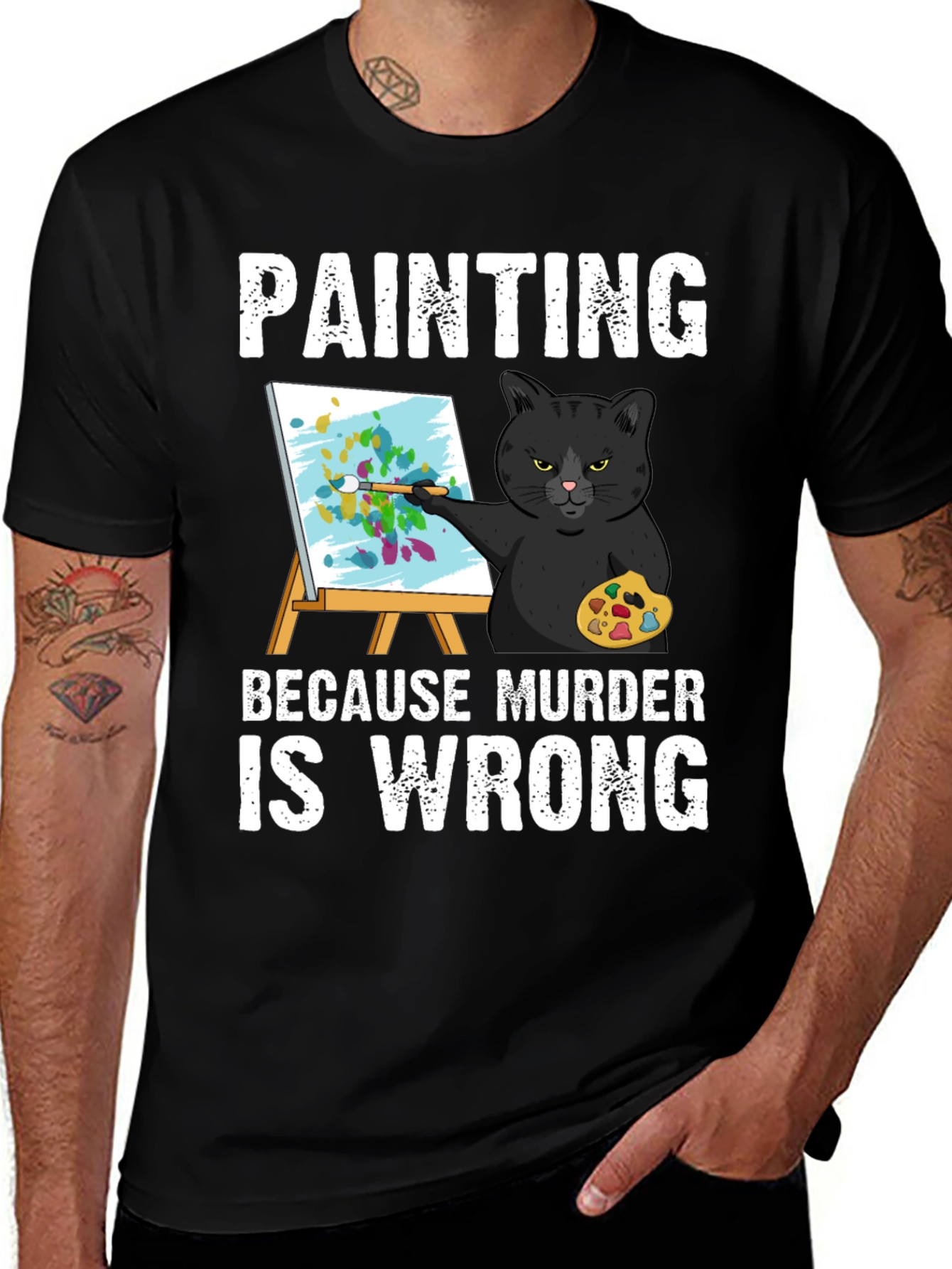 Variant 12 of Painting Cat Graphic T-Shirt