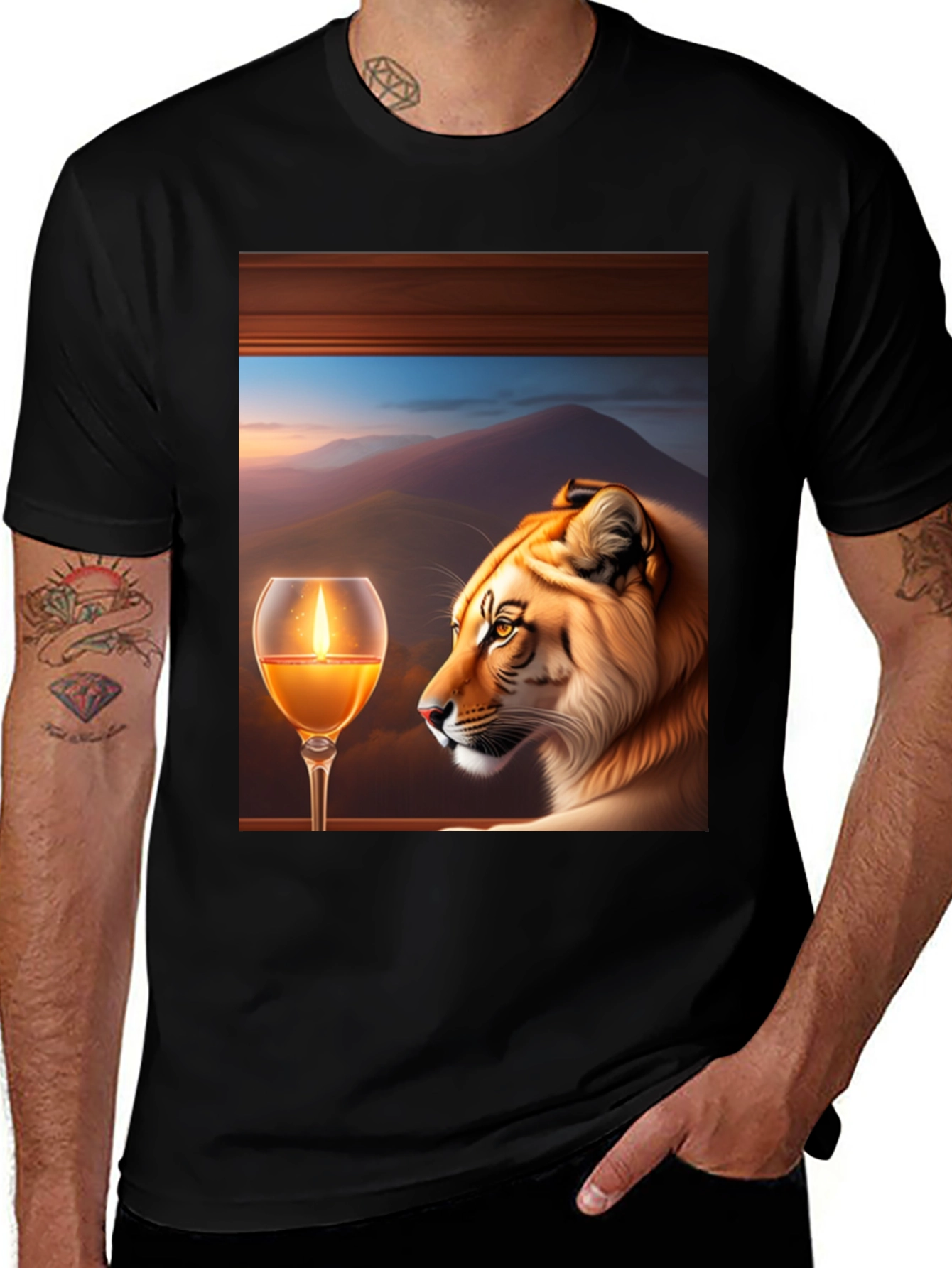 Variant 4 of Lion & Wine T-Shirt