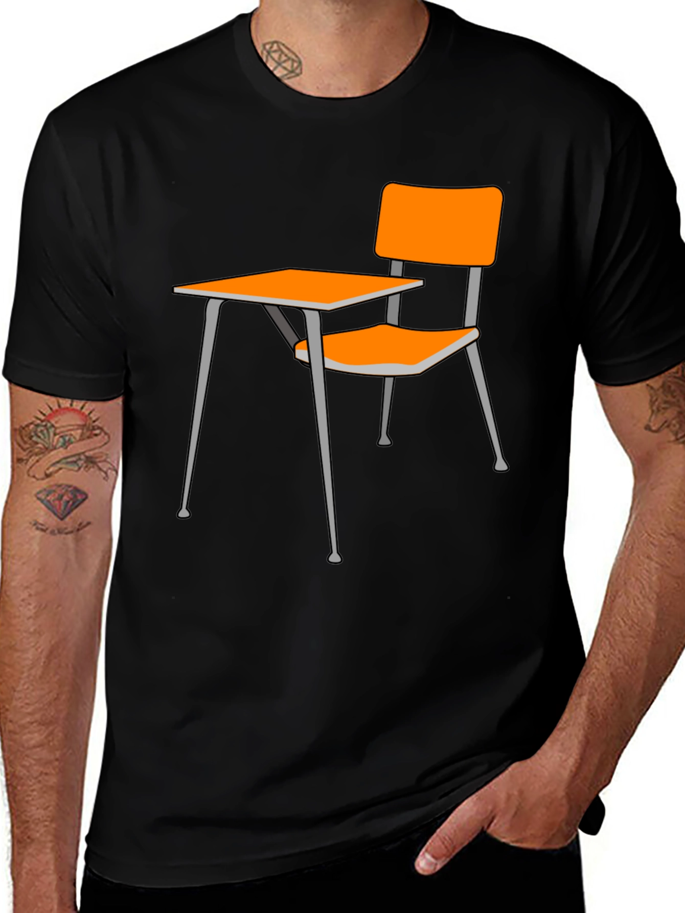 Variant 20 of Novelty School Desk Graphic Tee - Black
