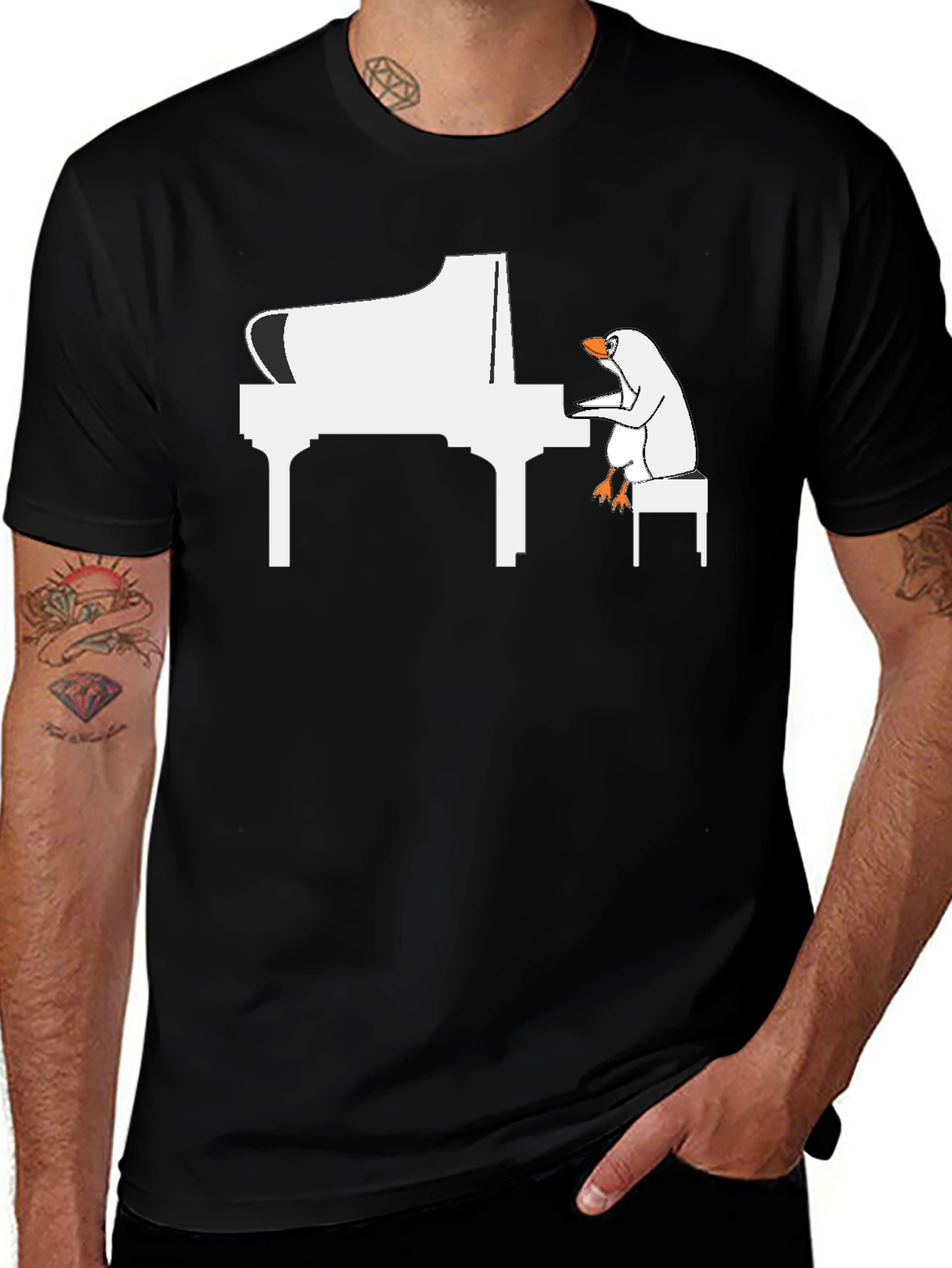 Piano Goose Tee - Funny Music Lover Shirt