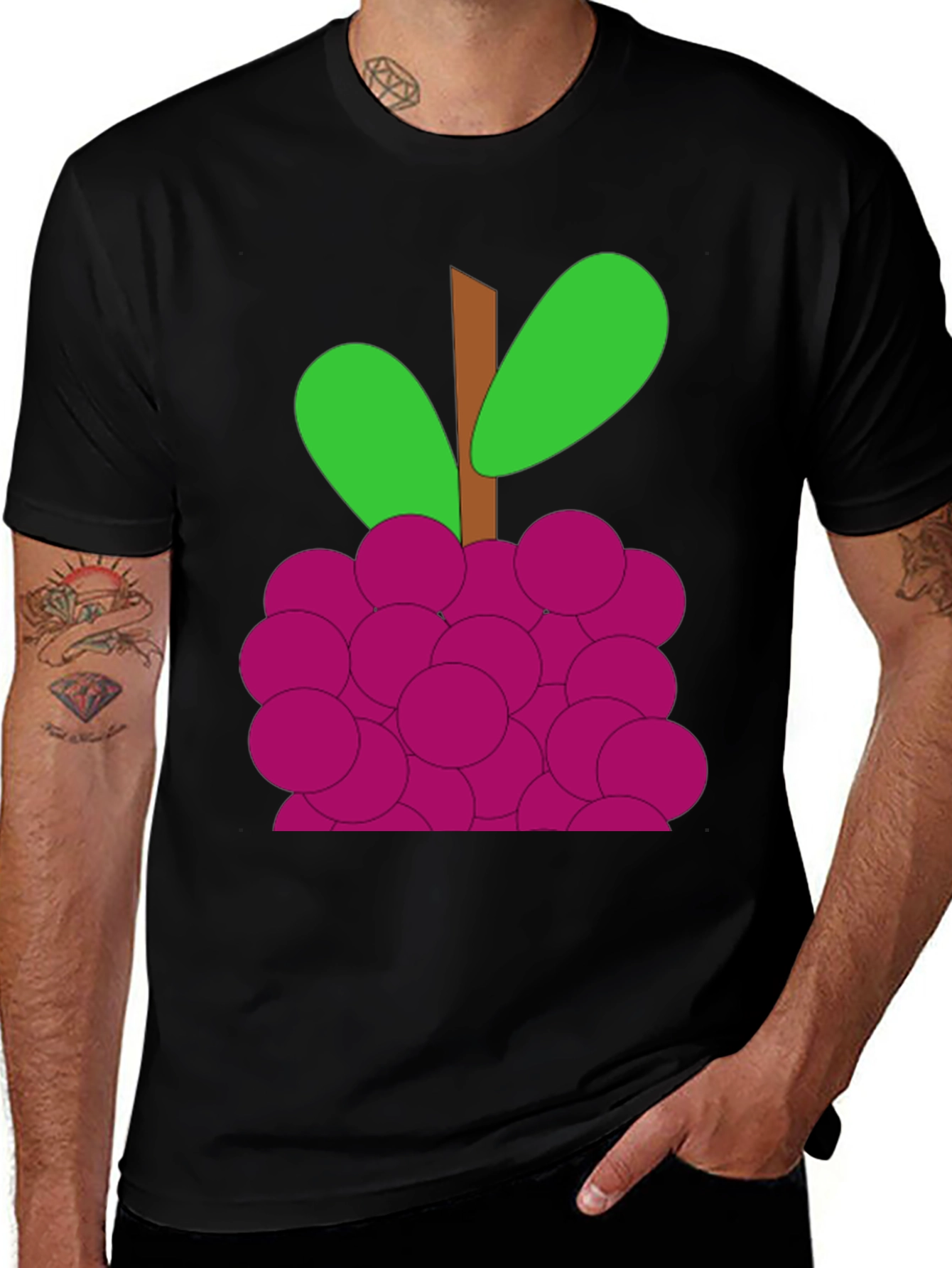 Grapes Graphic Tee - Fun Fruit Design