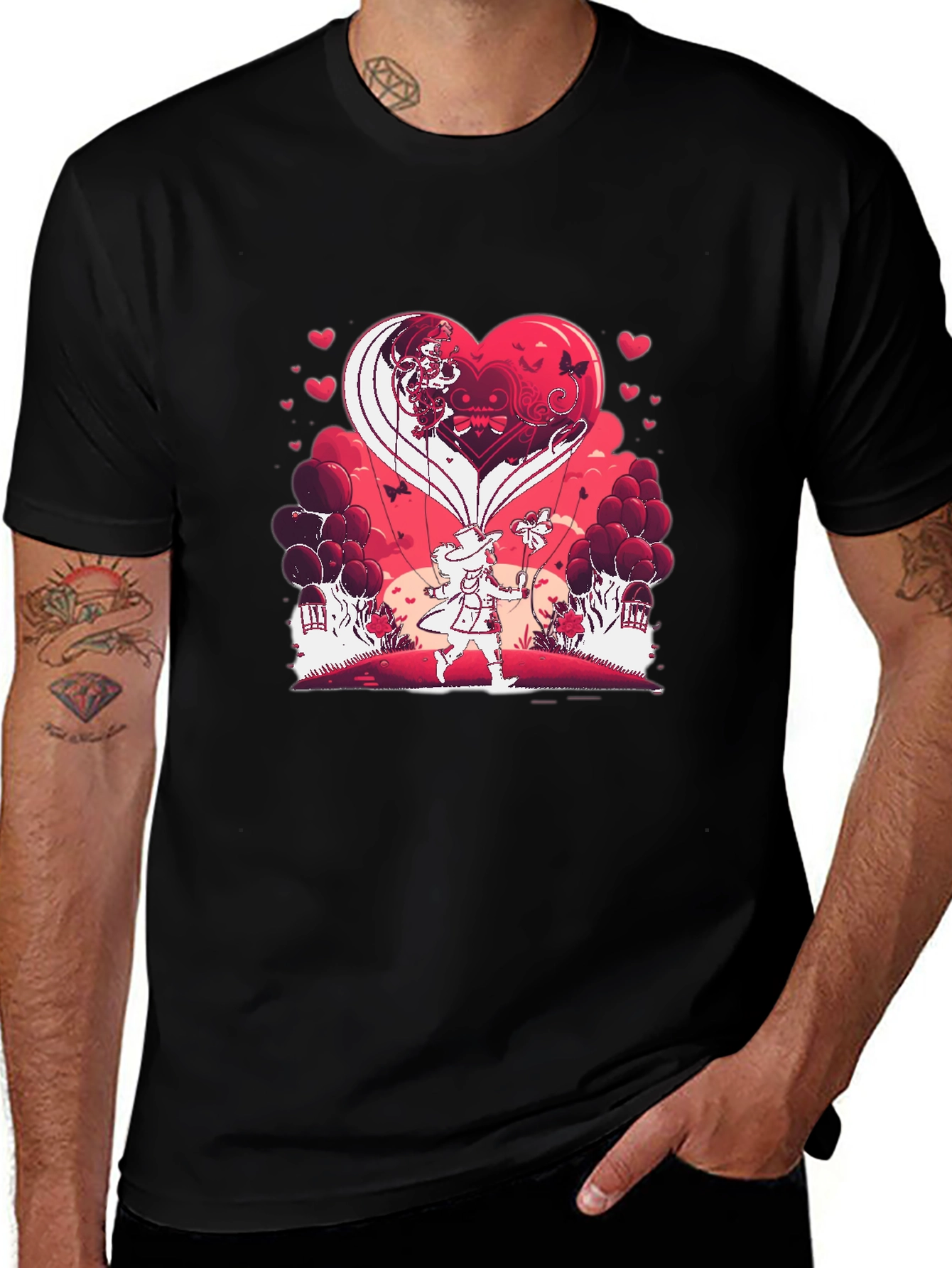 Heart Balloon T-Shirt - Romantic Valentines Day Design