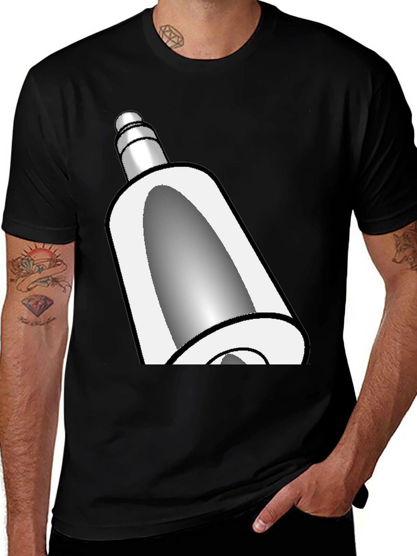 Variant 3 of Black T-Shirt with Graphic Art