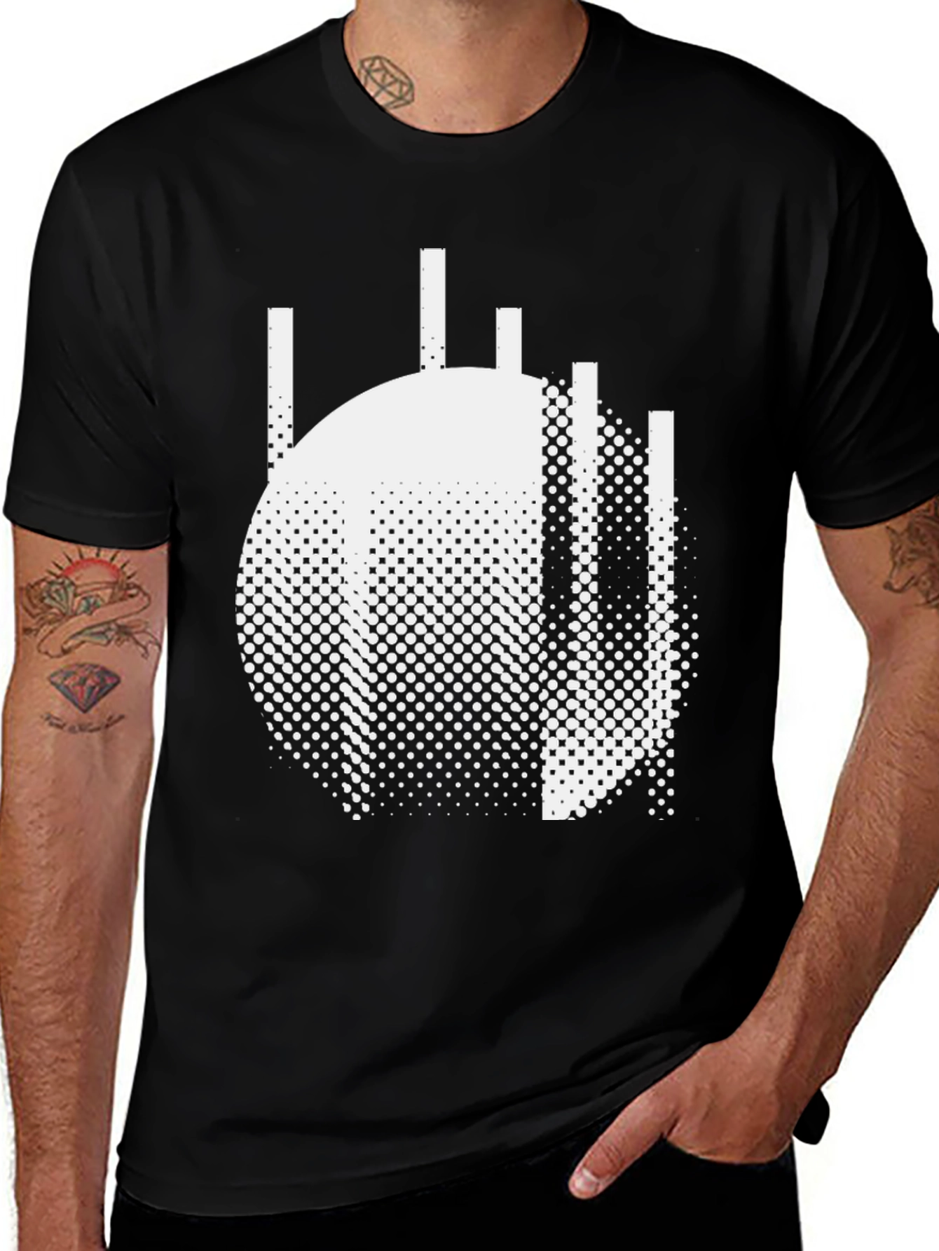 Variant 4 of Abstract Graphic Print Black T-Shirt