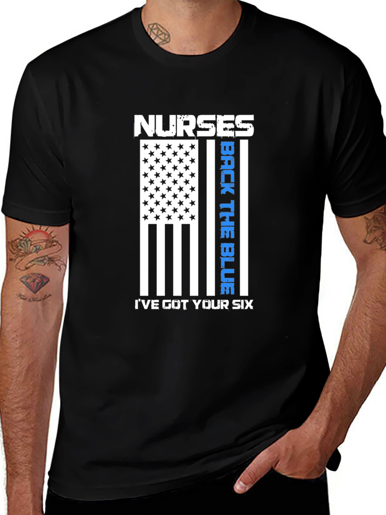 Nurses Back the Blue Graphic T-Shirt