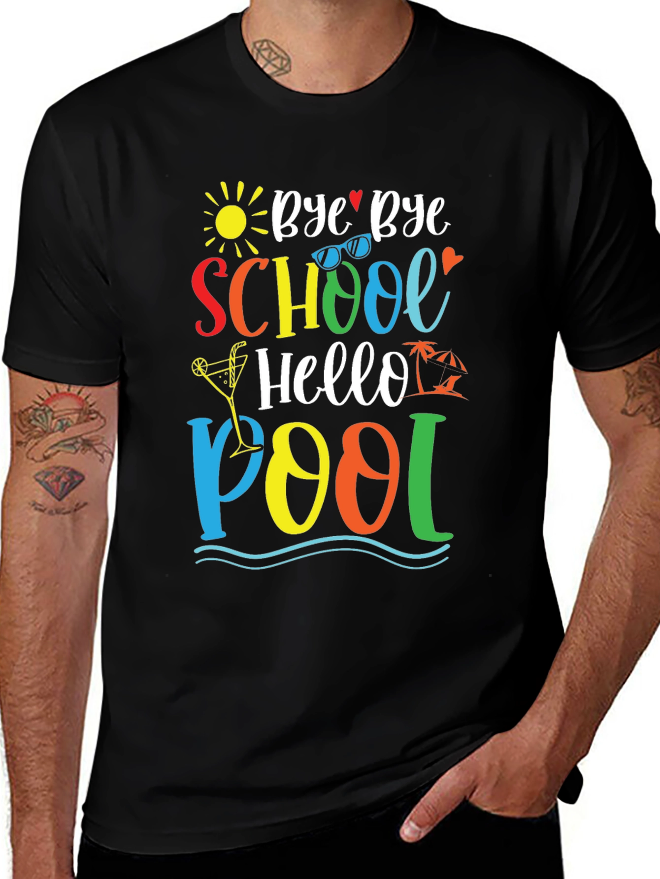Bye Bye School Hello Pool Graphic Tee