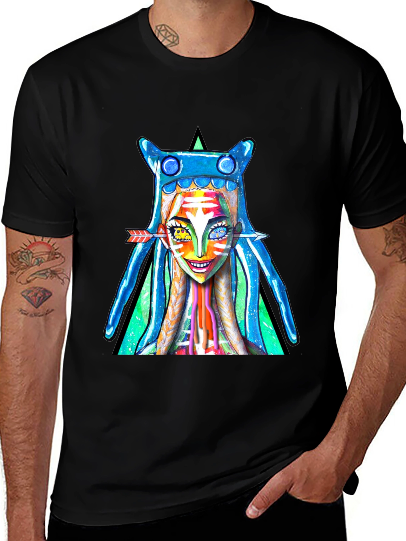 Variant 8 of Vibrant Graphic Print Tee - Unique Artistic Design