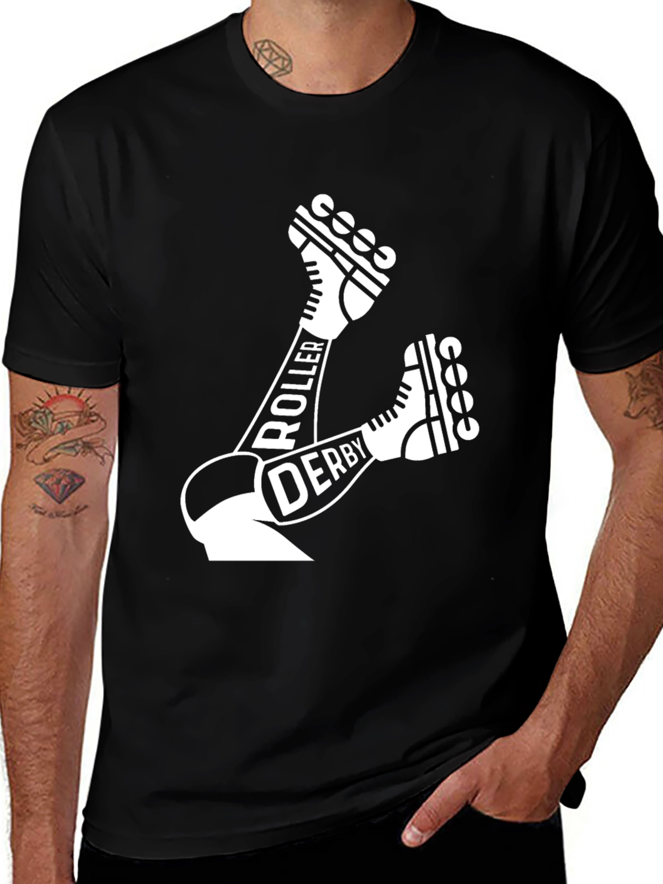 Variant 7 of Roller Derby T-Shirt - Black Tee