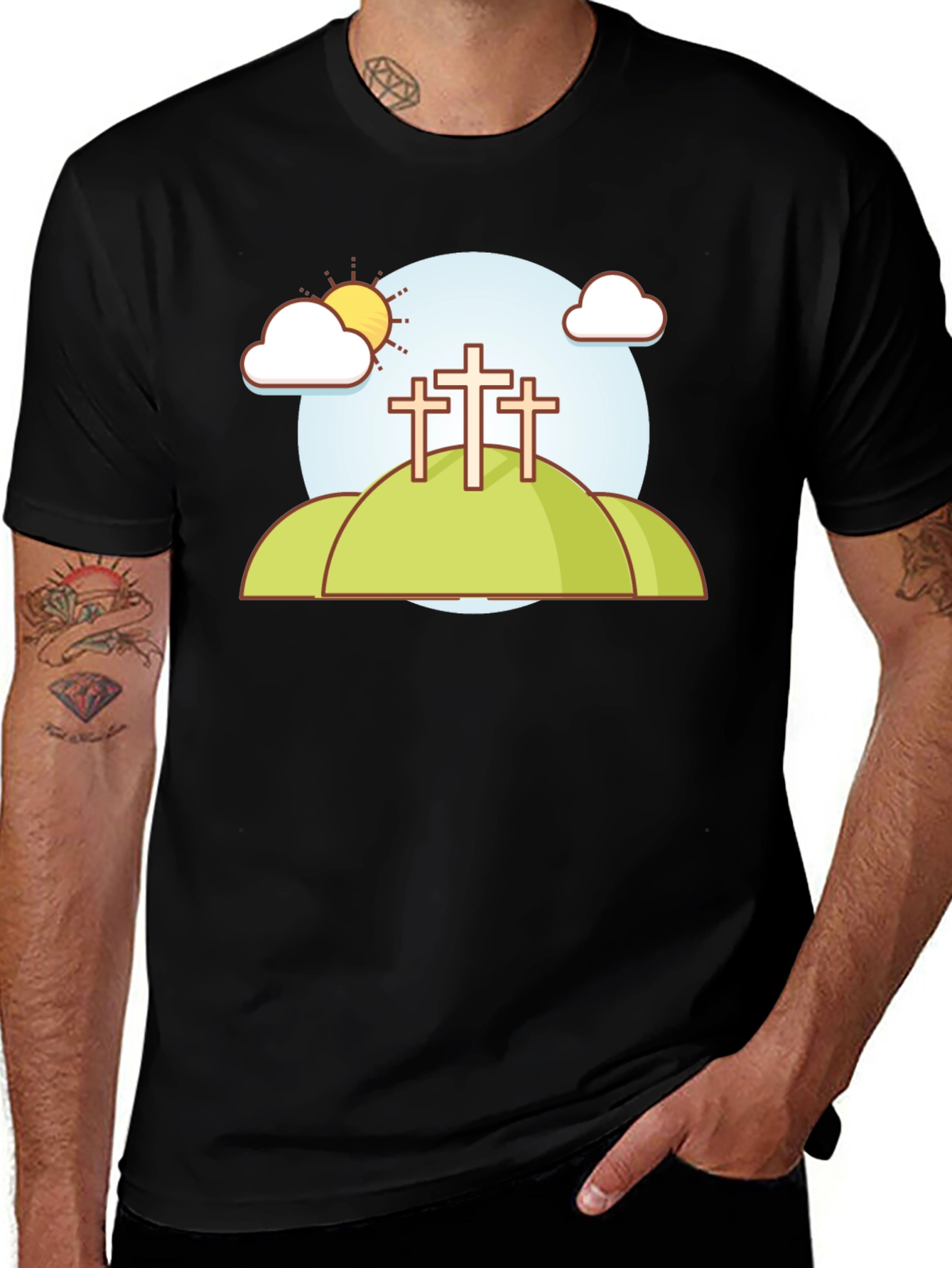 Variant 22 of Cartoon Graphic Religious Men's T-Shirt