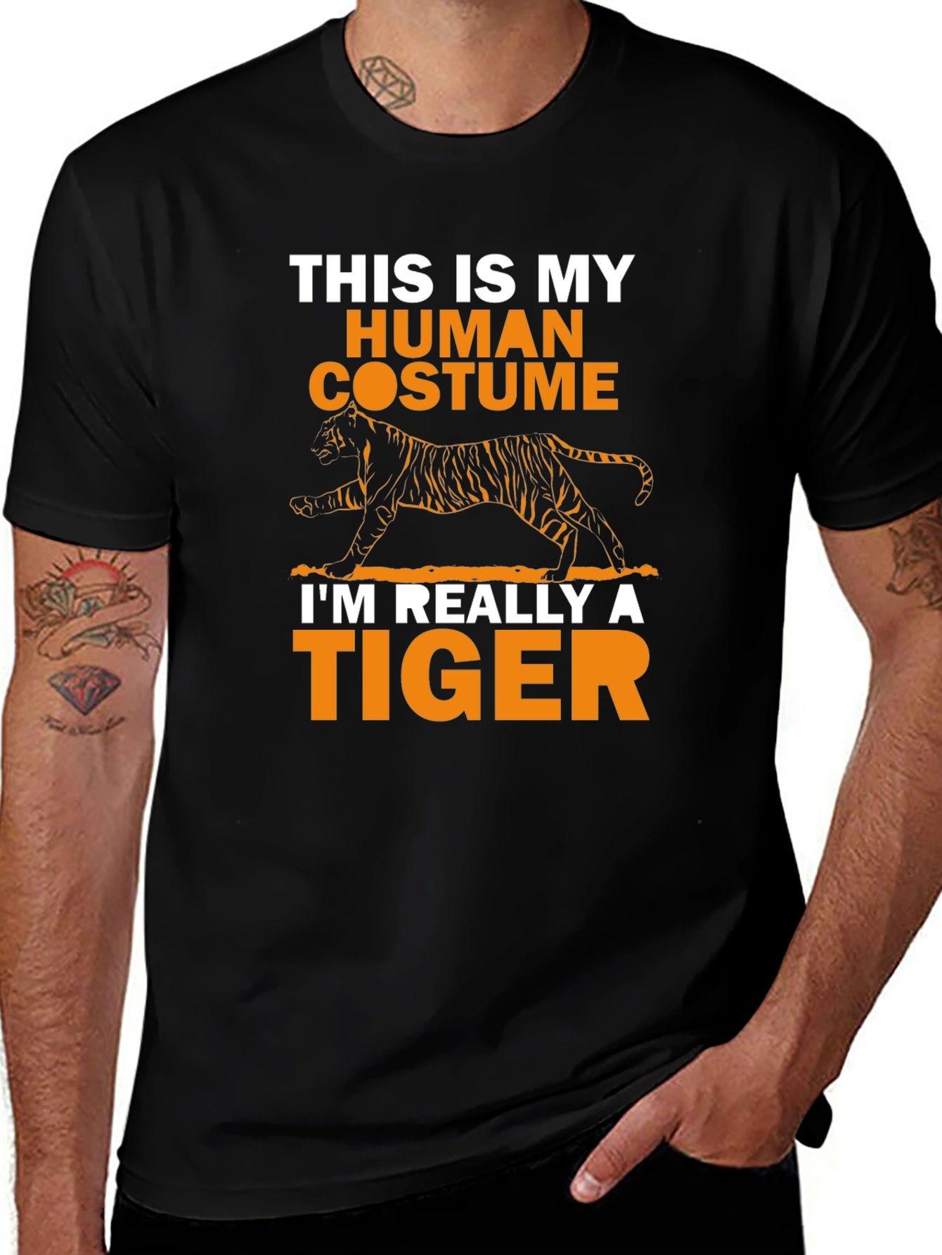 Variant 14 of Human Costume Tiger Graphic Tee