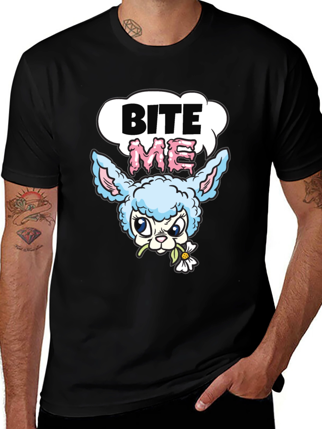 Variant 16 of Bite Me Sheep Graphic Tee - Bold Statement Shirt