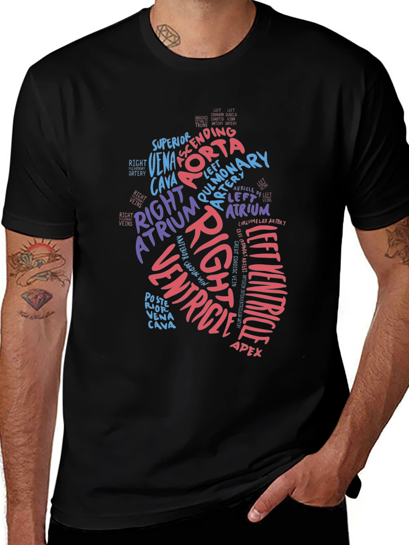 Variant 22 of Anatomical Heart Word Art T-Shirt