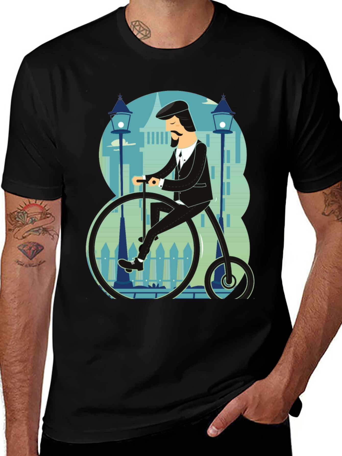 Penny Farthing T-Shirt - Stylish Retro Bicycle Design