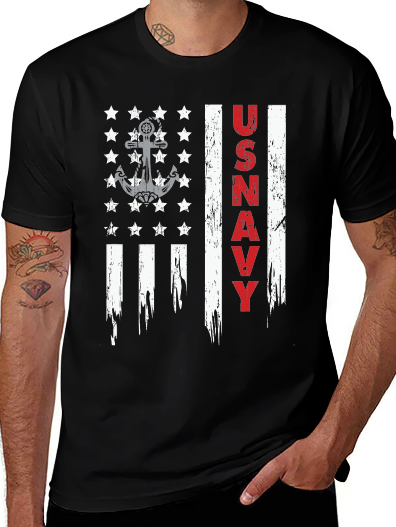 Variant 27 of US Navy Flag Graphic Tee Patriotic USA Pride