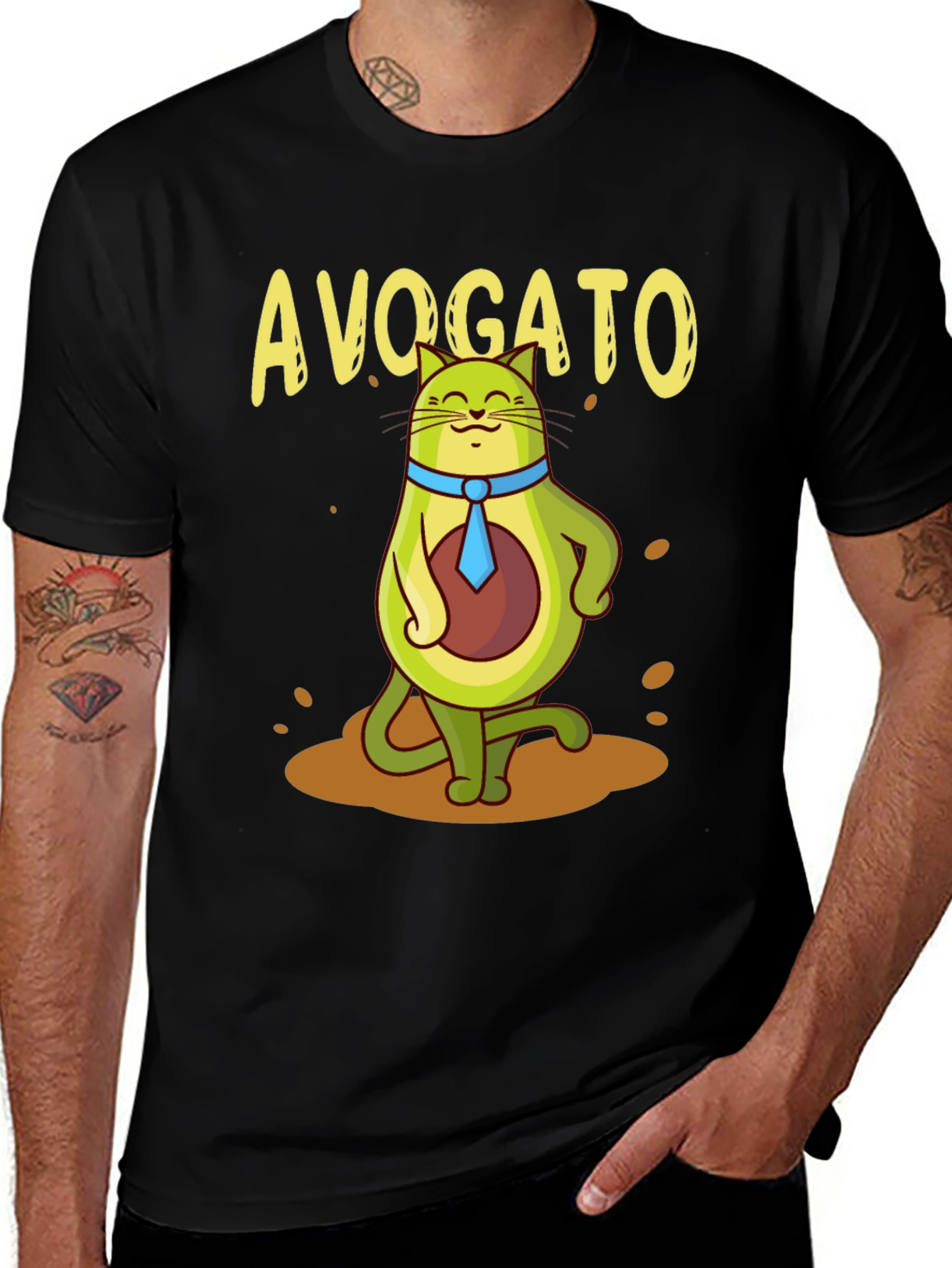 Avogato Funny T-Shirt | Avocado Cat Graphic Tee