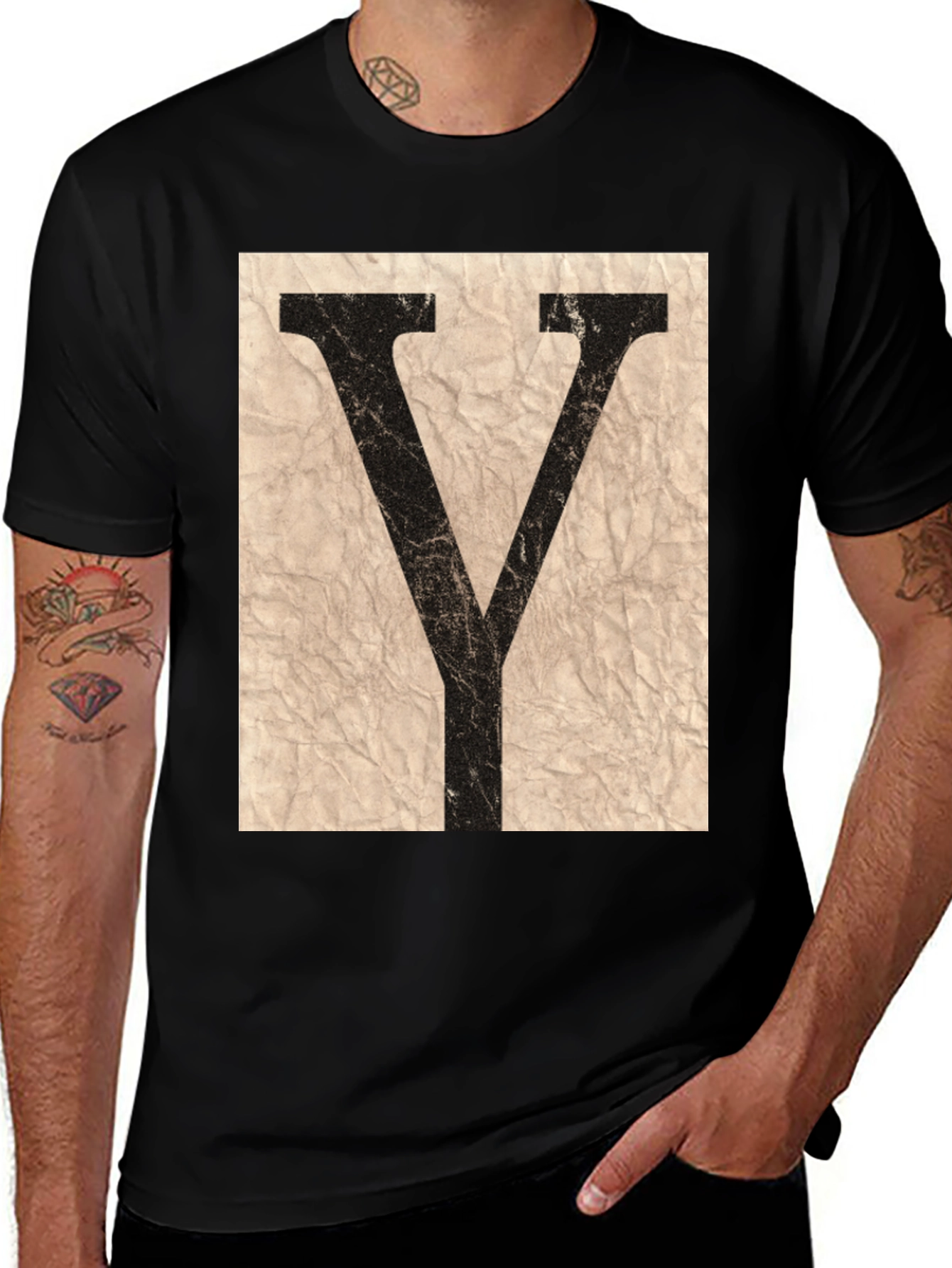 Variant 5 of Letter Y Graphic Tee - Vintage Style