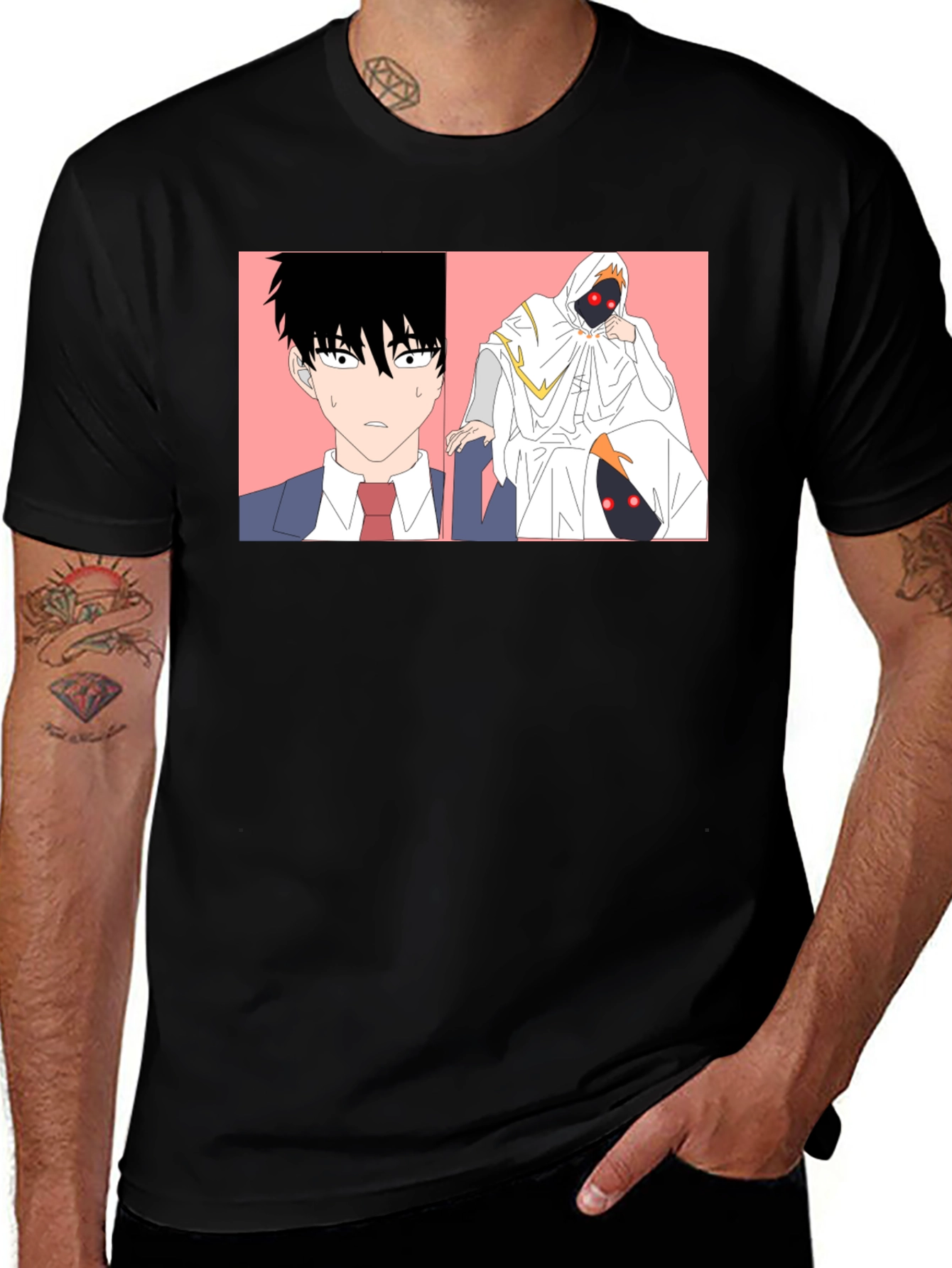 Variant 8 of Anime Graphic Tee - Black Cotton Blend