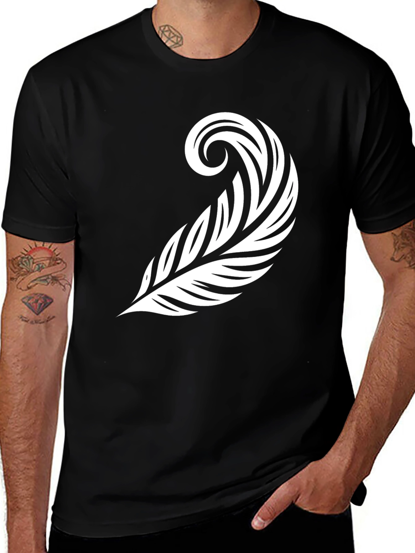 Variant 24 of Feather Graphic Black Tee