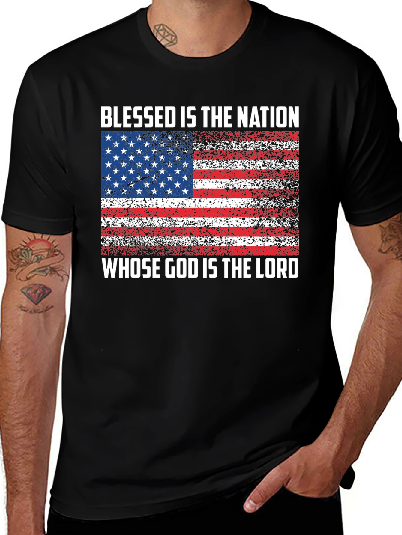 Variant 12 of Patriotic 'Blessed Is the Nation' Graphic Tee