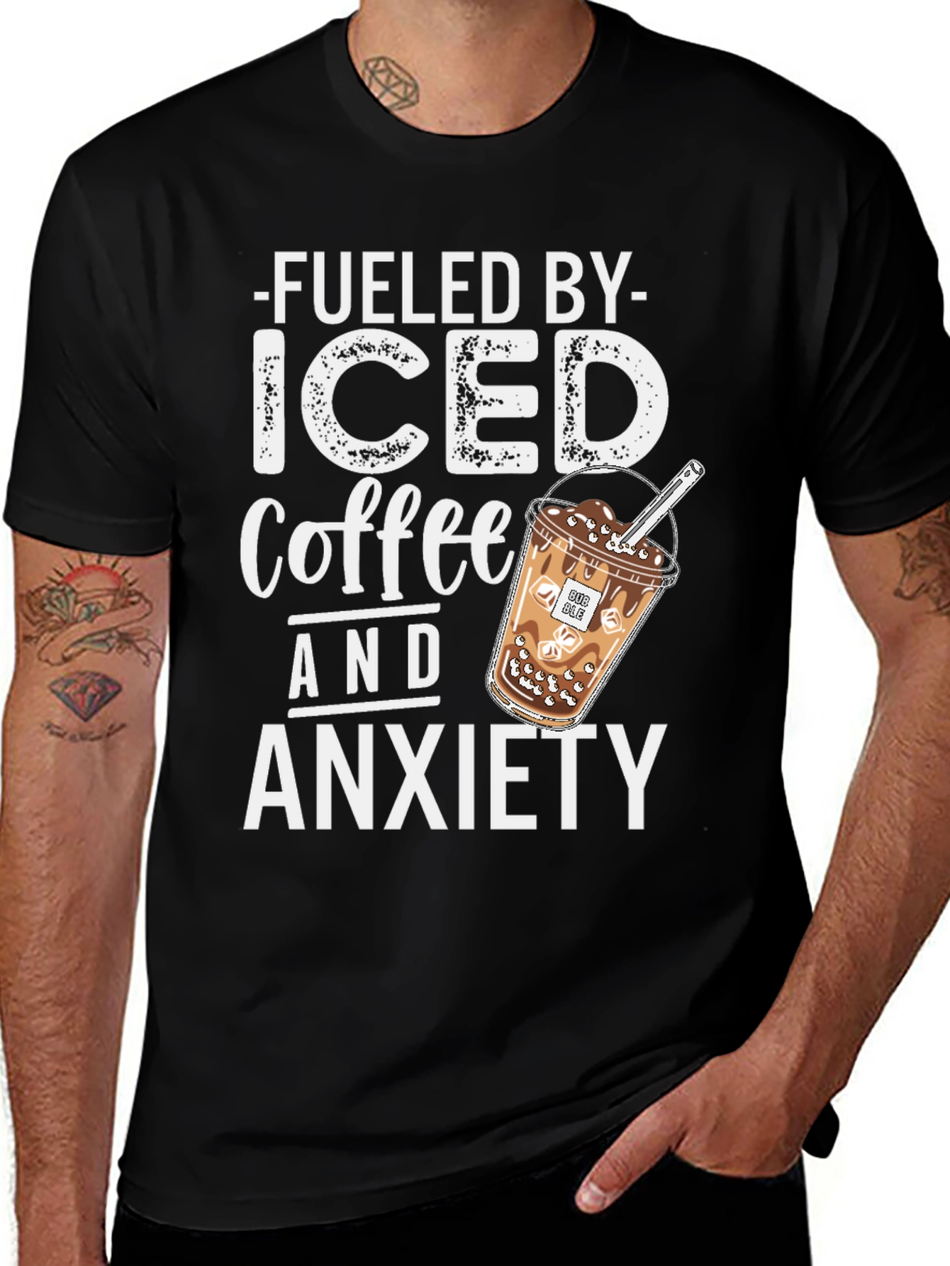 Variant 26 of Iced Coffee & Anxiety Graphic T-Shirt