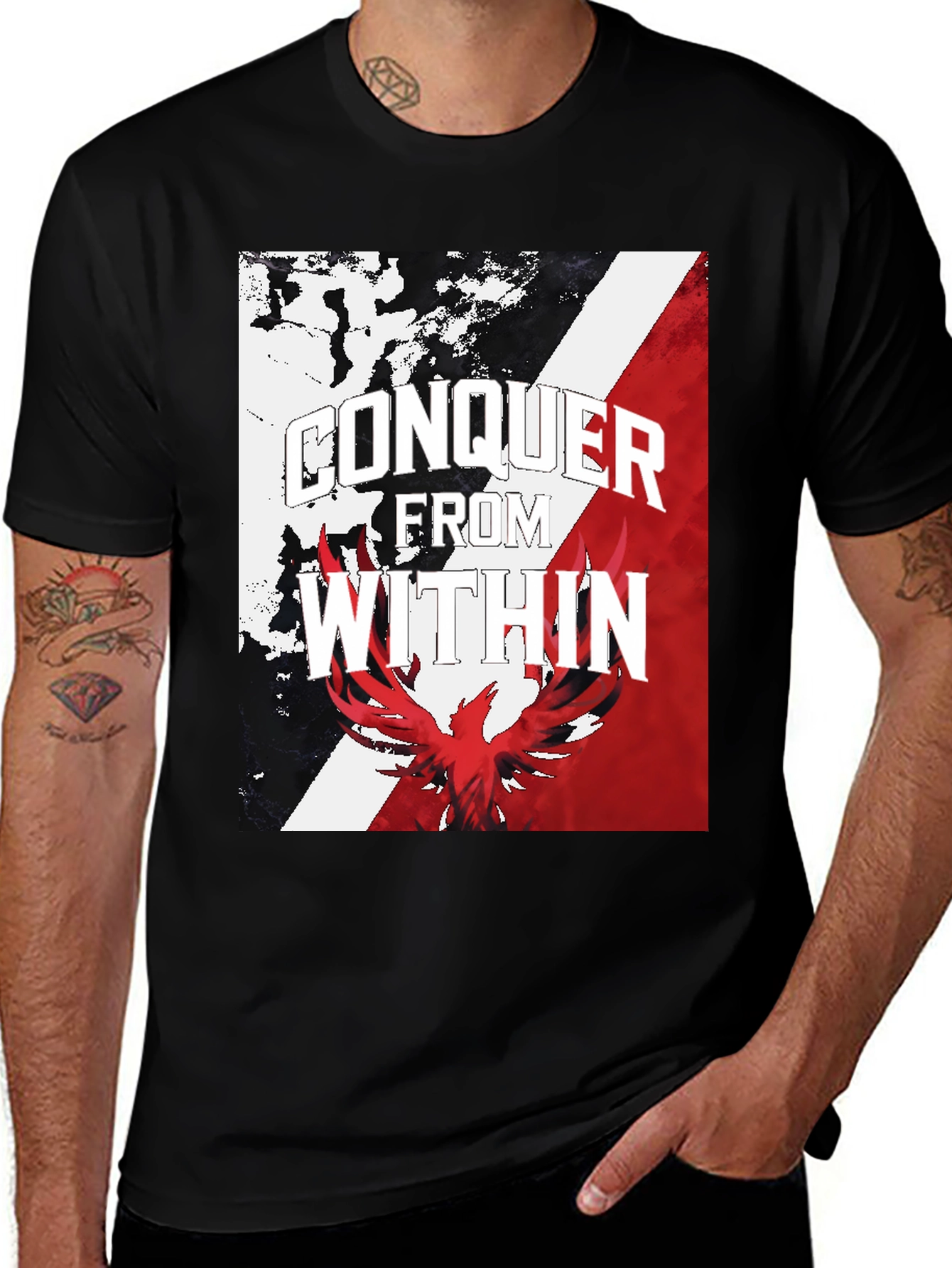 Variant 23 of Conquer Within Graphic Tee - Black