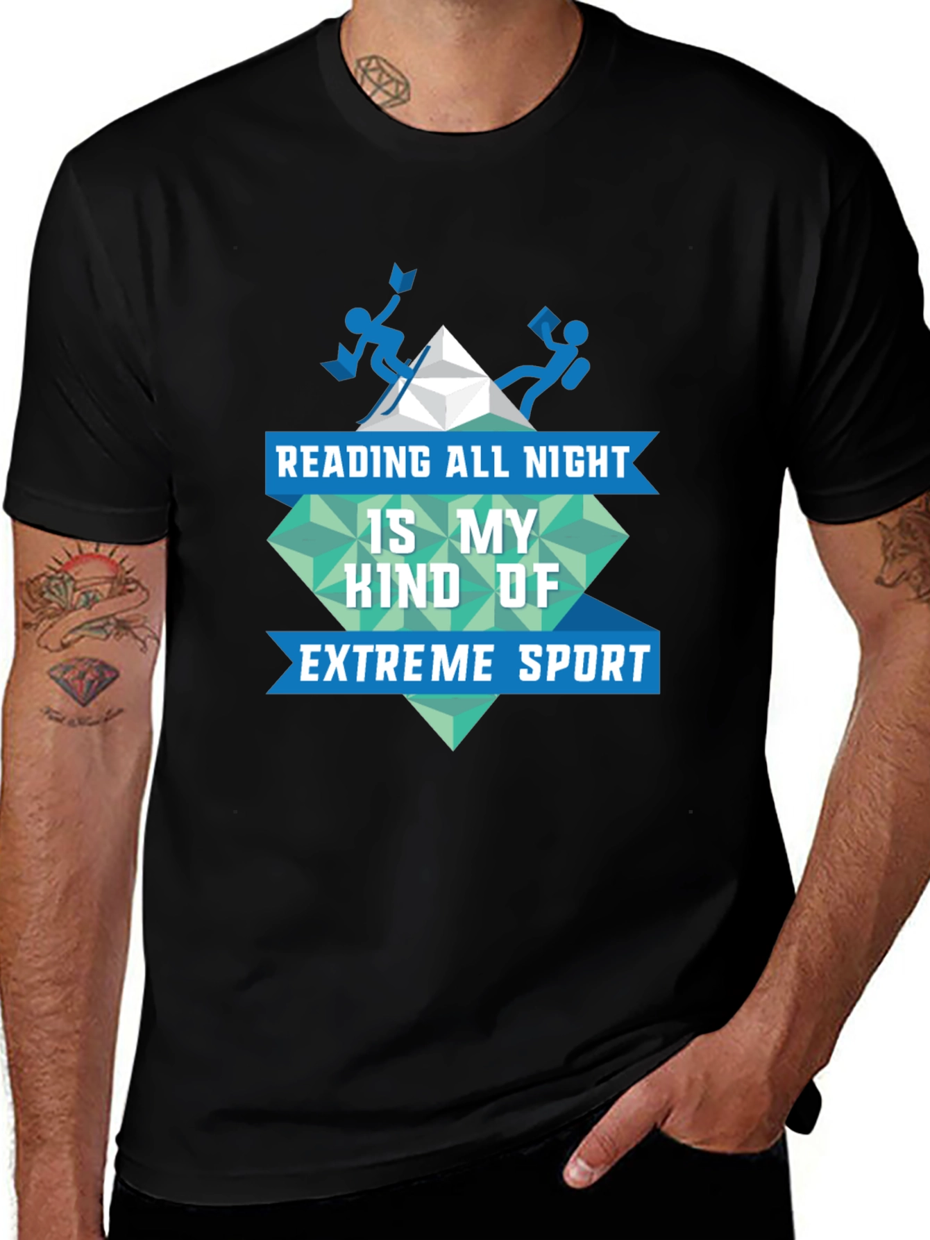Variant 30 of Reading All Night Black T-Shirt