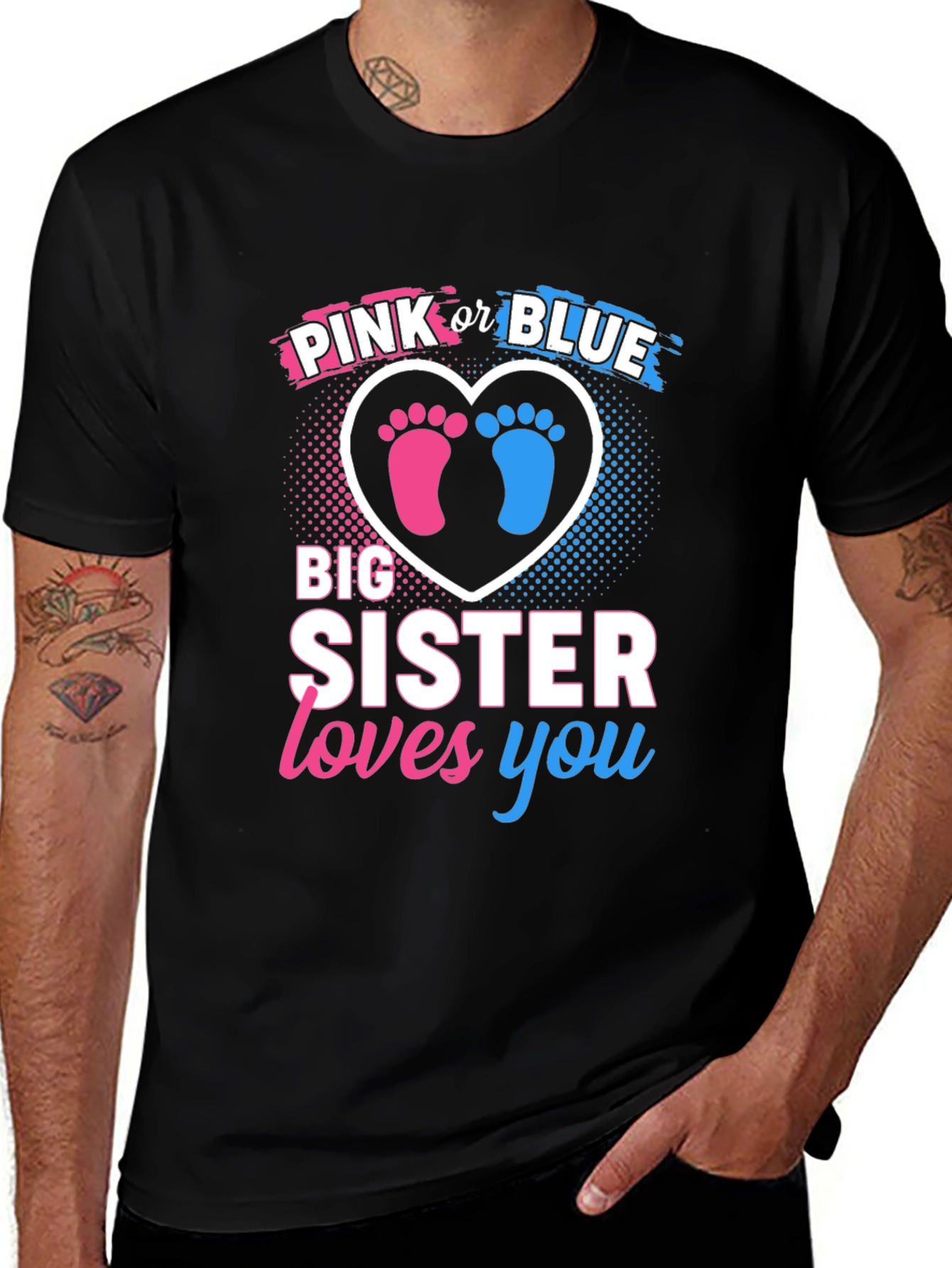 Pink or Blue Big Sister Loves You T-Shirt