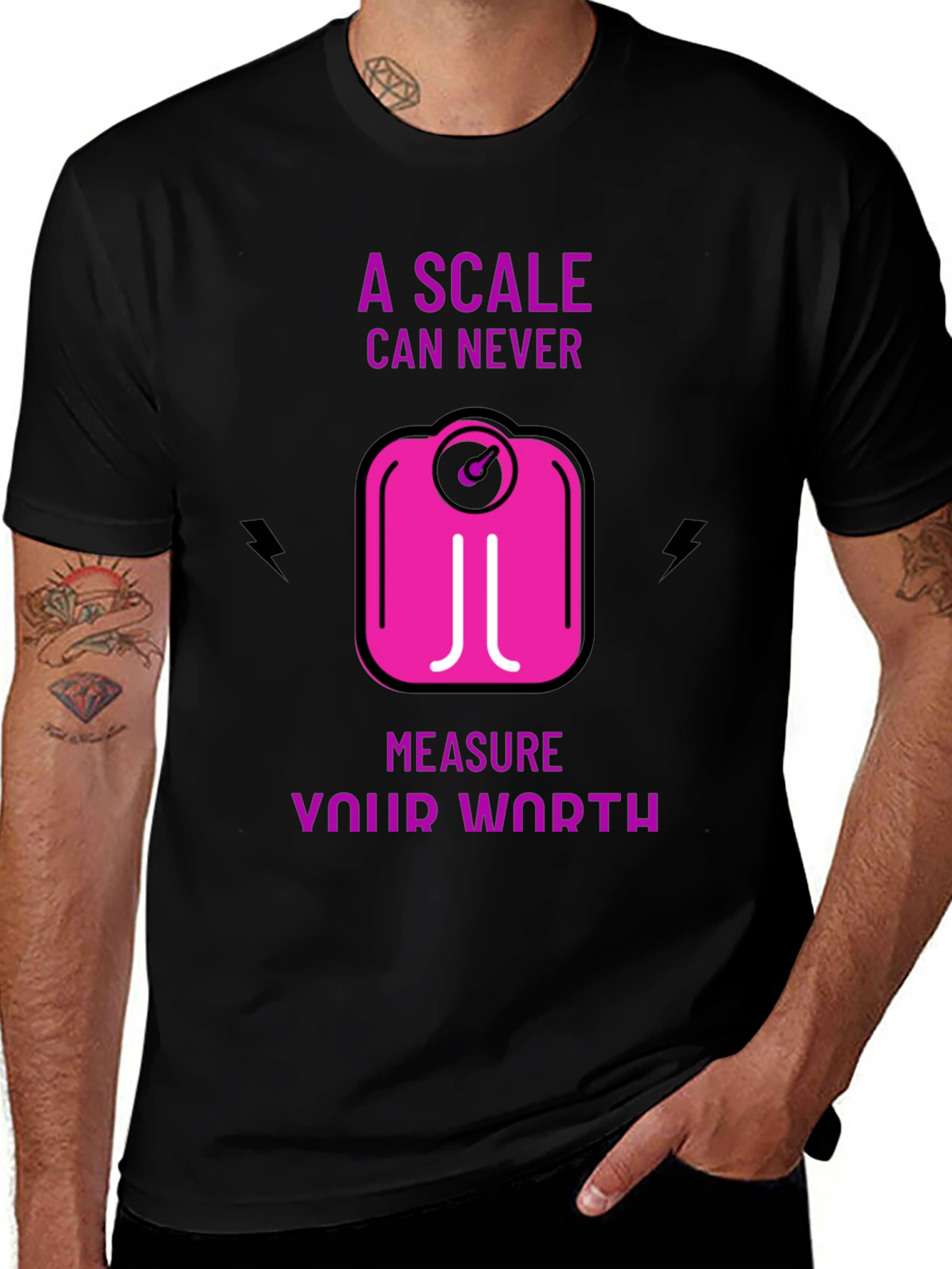 Variant 13 of Empowering Scale Quote T-Shirt - 'Measure Your Worth'
