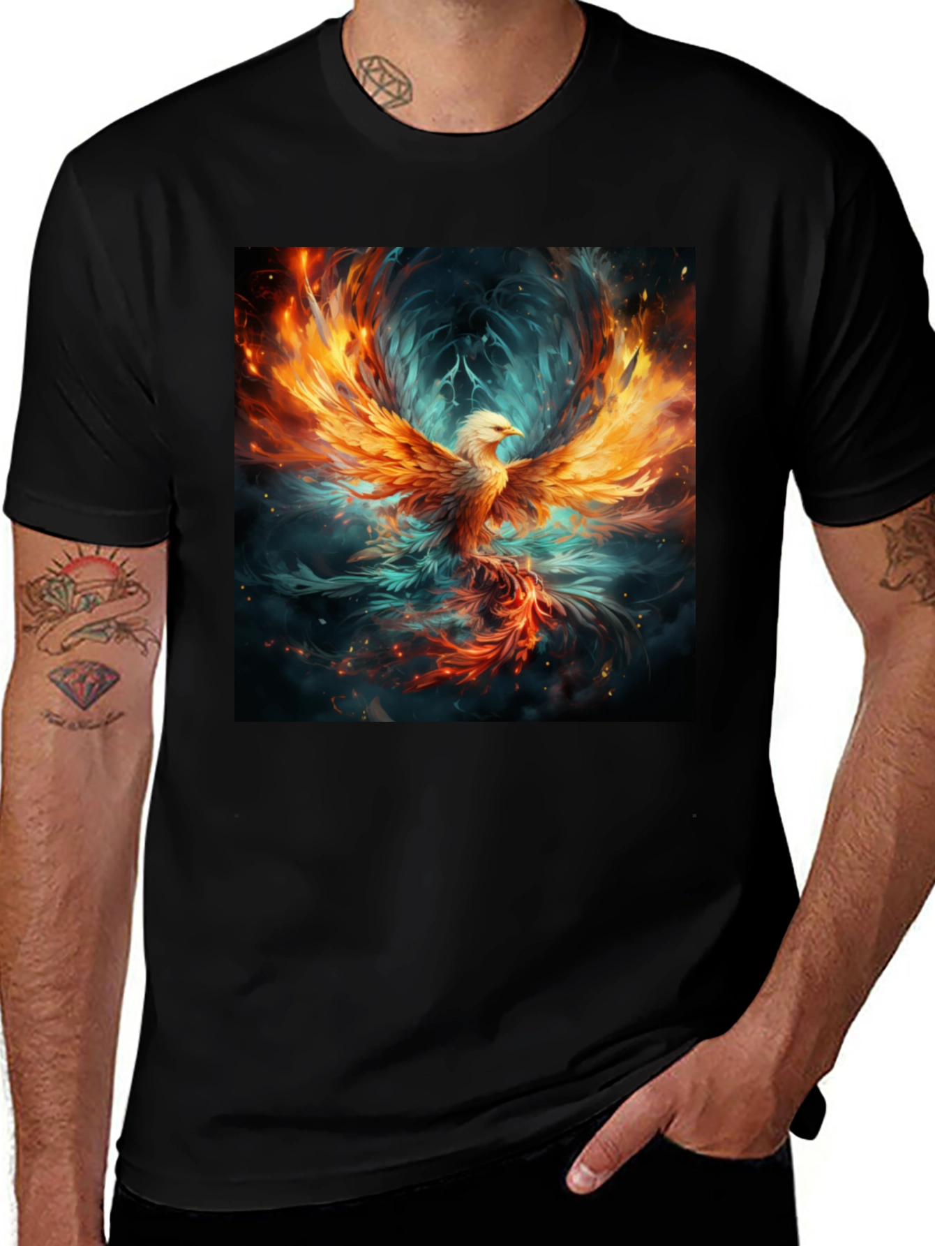 Variant 16 of Phoenix Graphic Black Tee