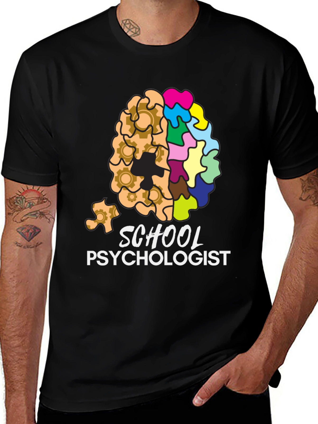 School Psychologist Brain Gear Puzzle T-Shirt