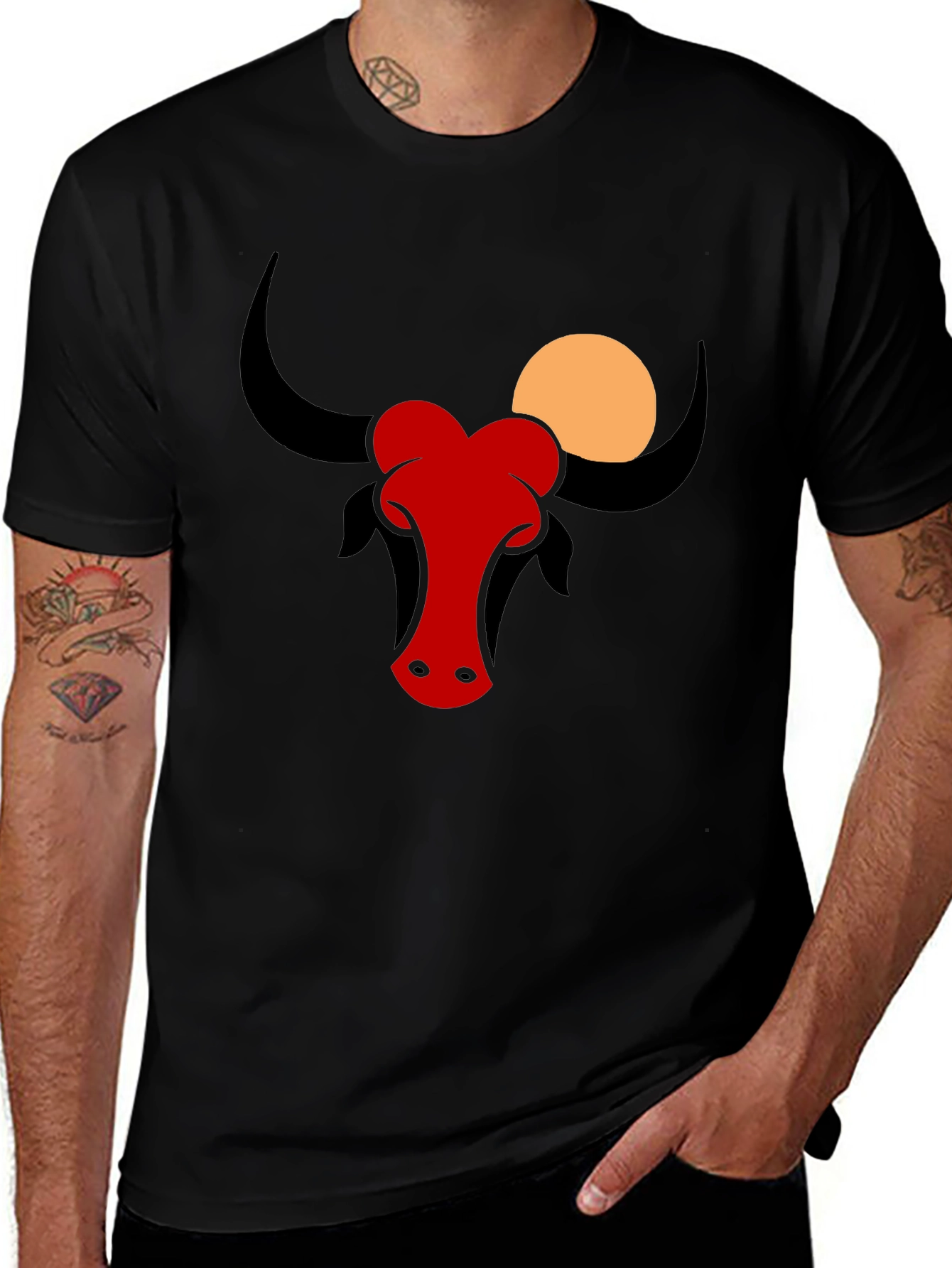 Variant 3 of Black Bull Graphic Tee - Modern Style