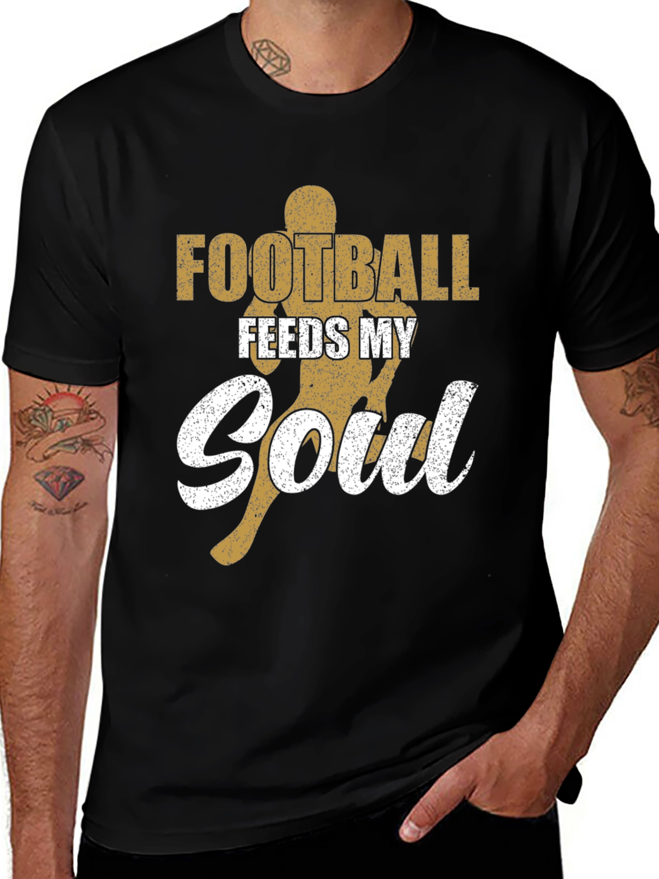 Variant 7 of Football Feeds My Soul Graphic Tee - Black