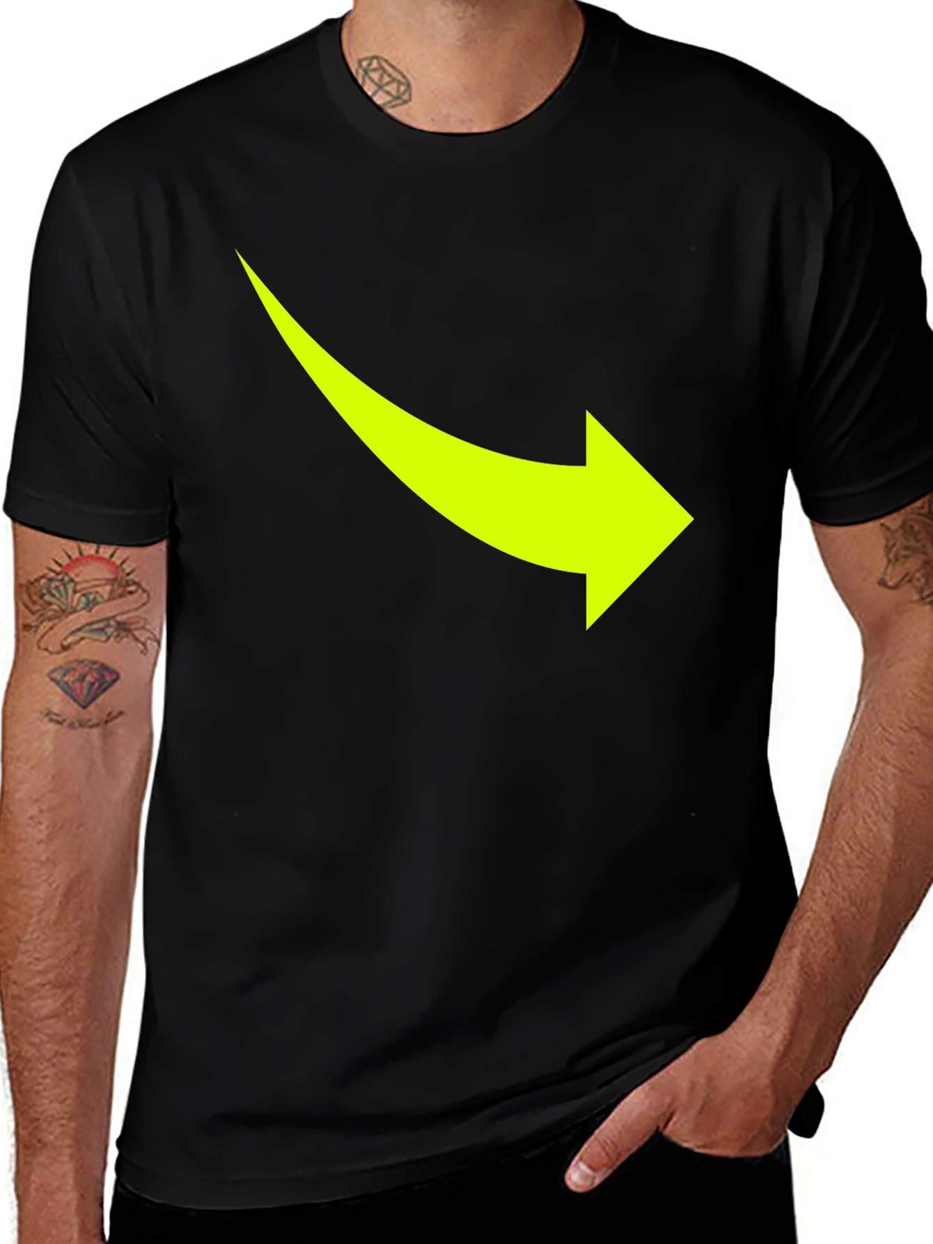 Variant 5 of Arrow Graphic Tee - Casual Black T-Shirt